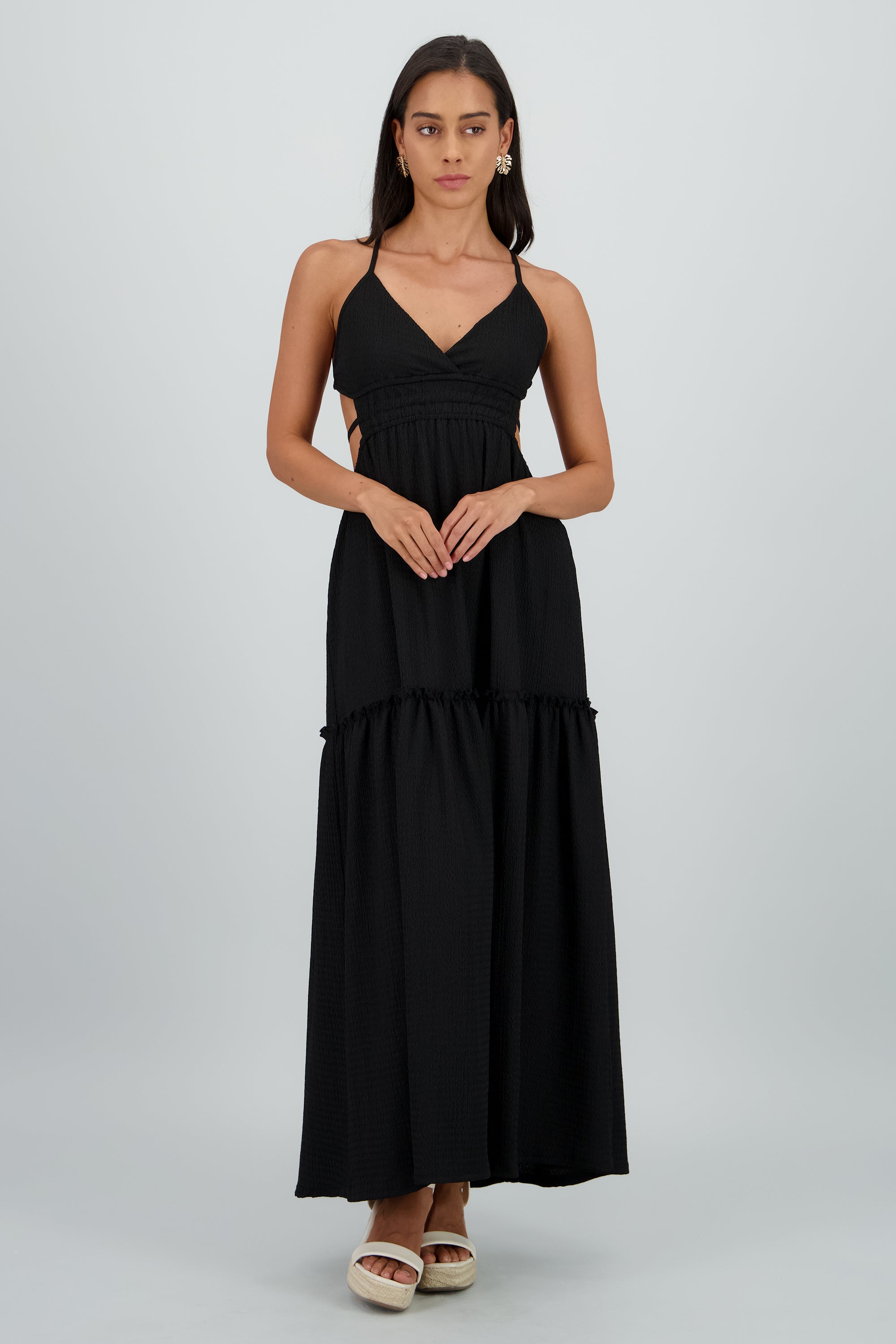 Vestido maxi espalda escote NEGRO