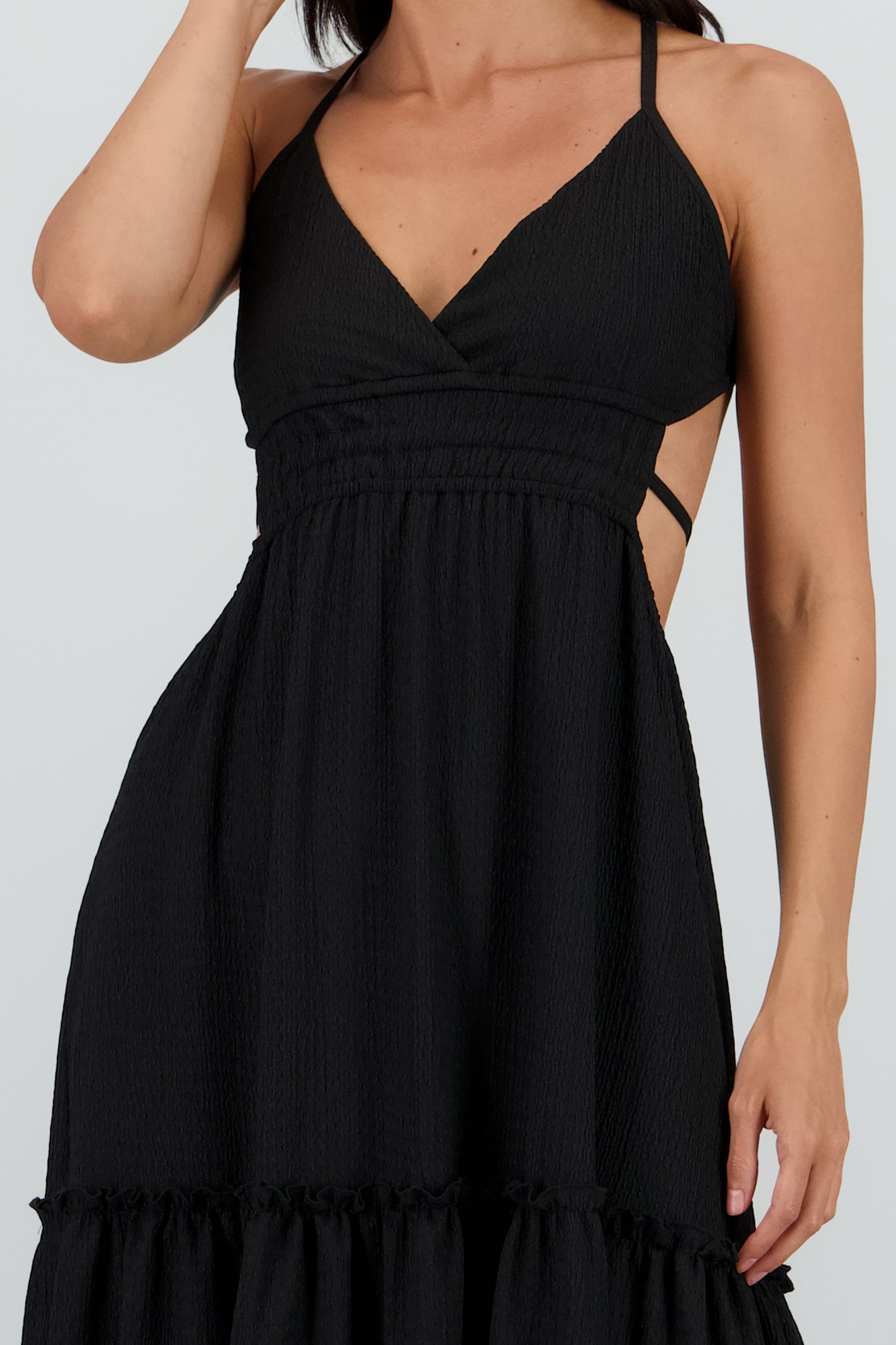 Vestido maxi espalda escote NEGRO