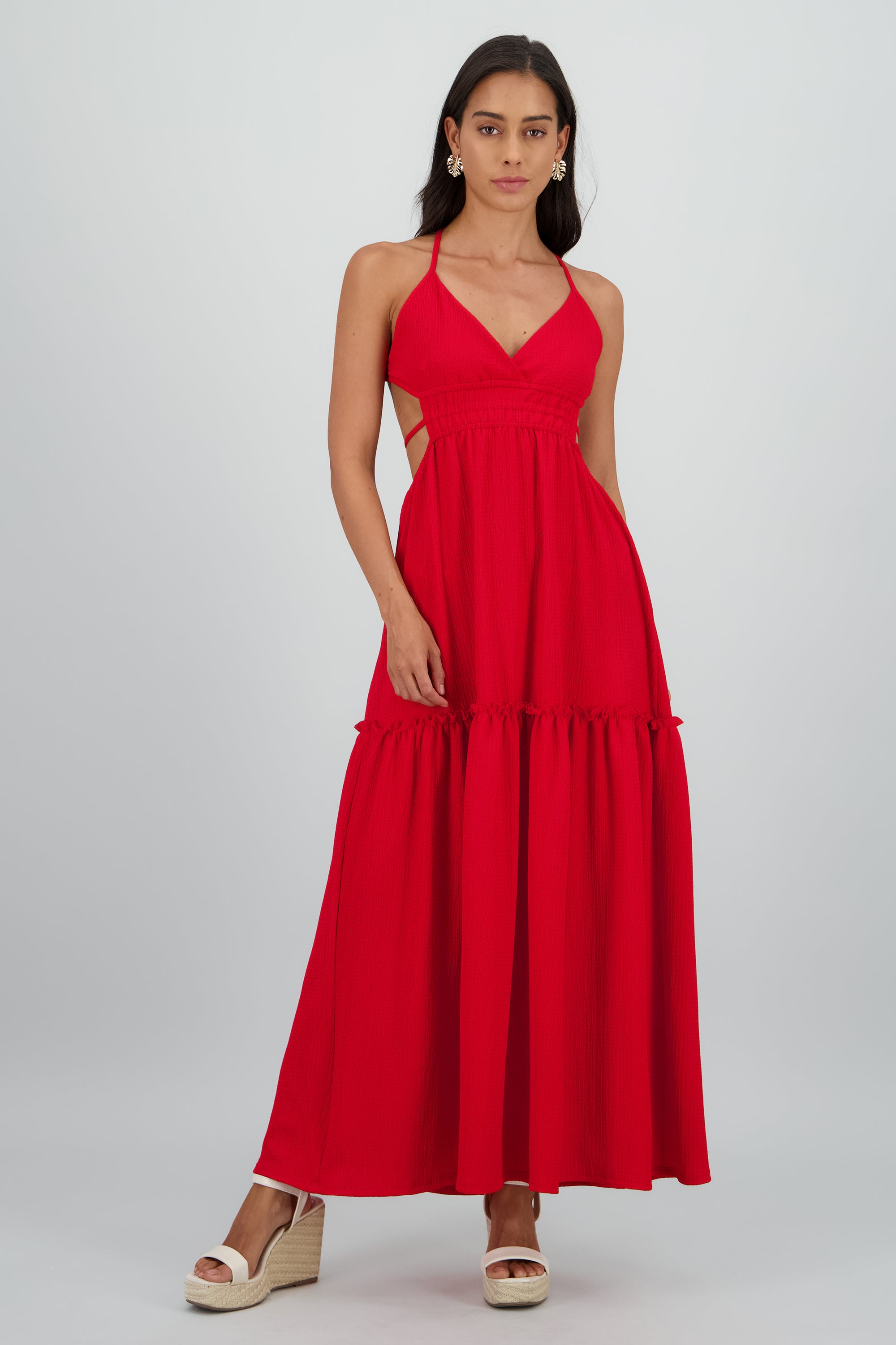 Vestido maxi espalda escote ROJO