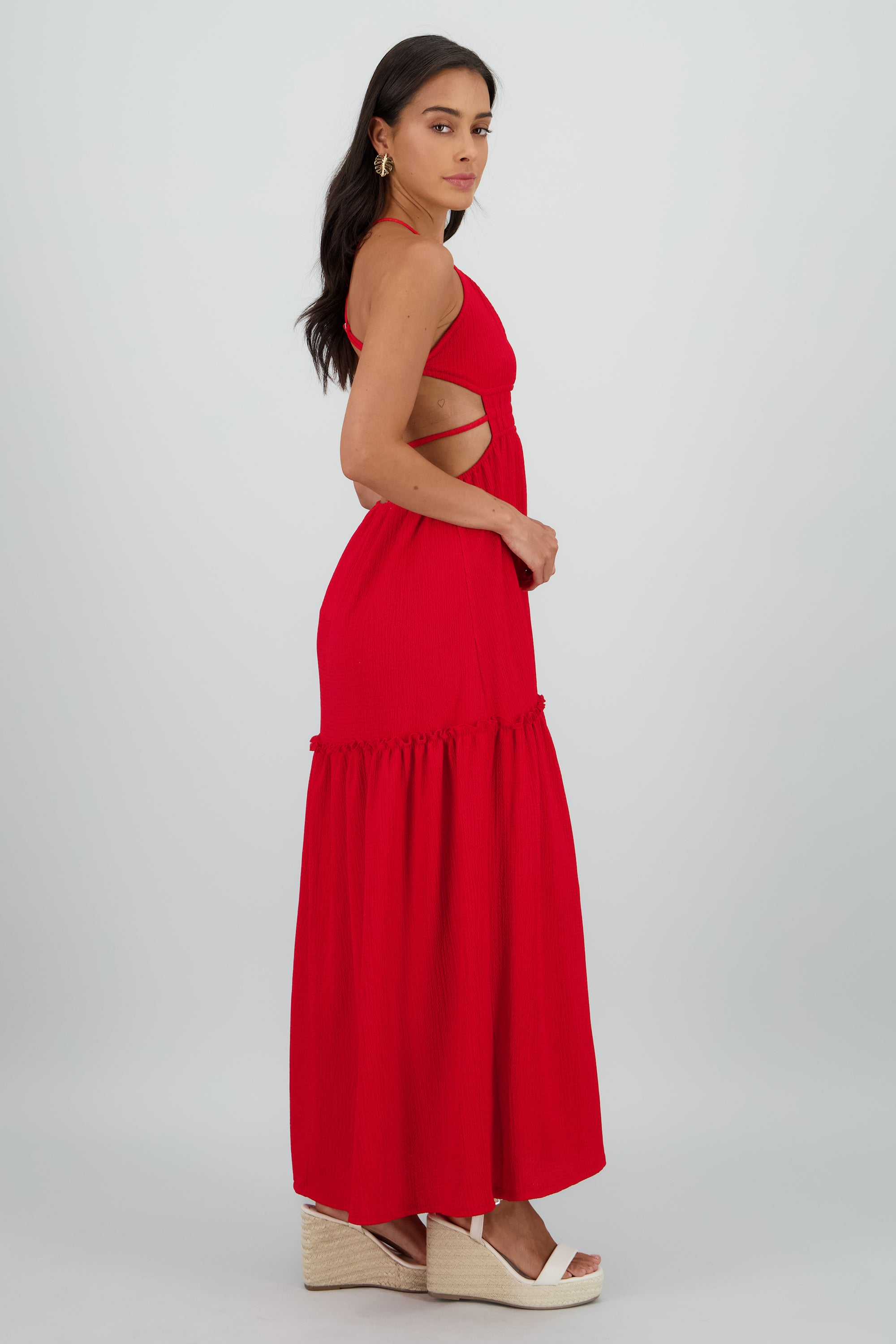 Vestido maxi espalda escote ROJO