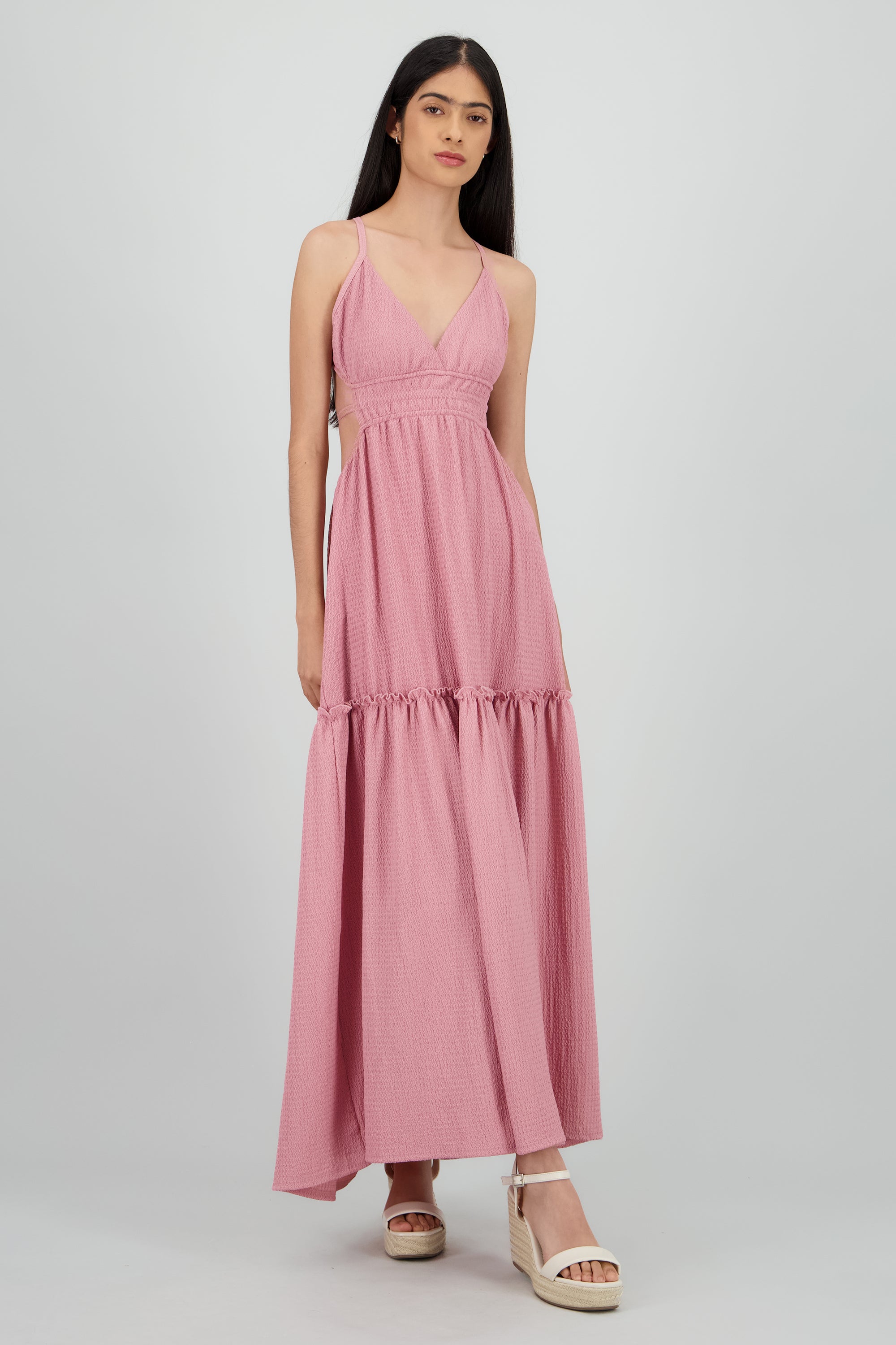 Vestido maxi espalda escote ROSA