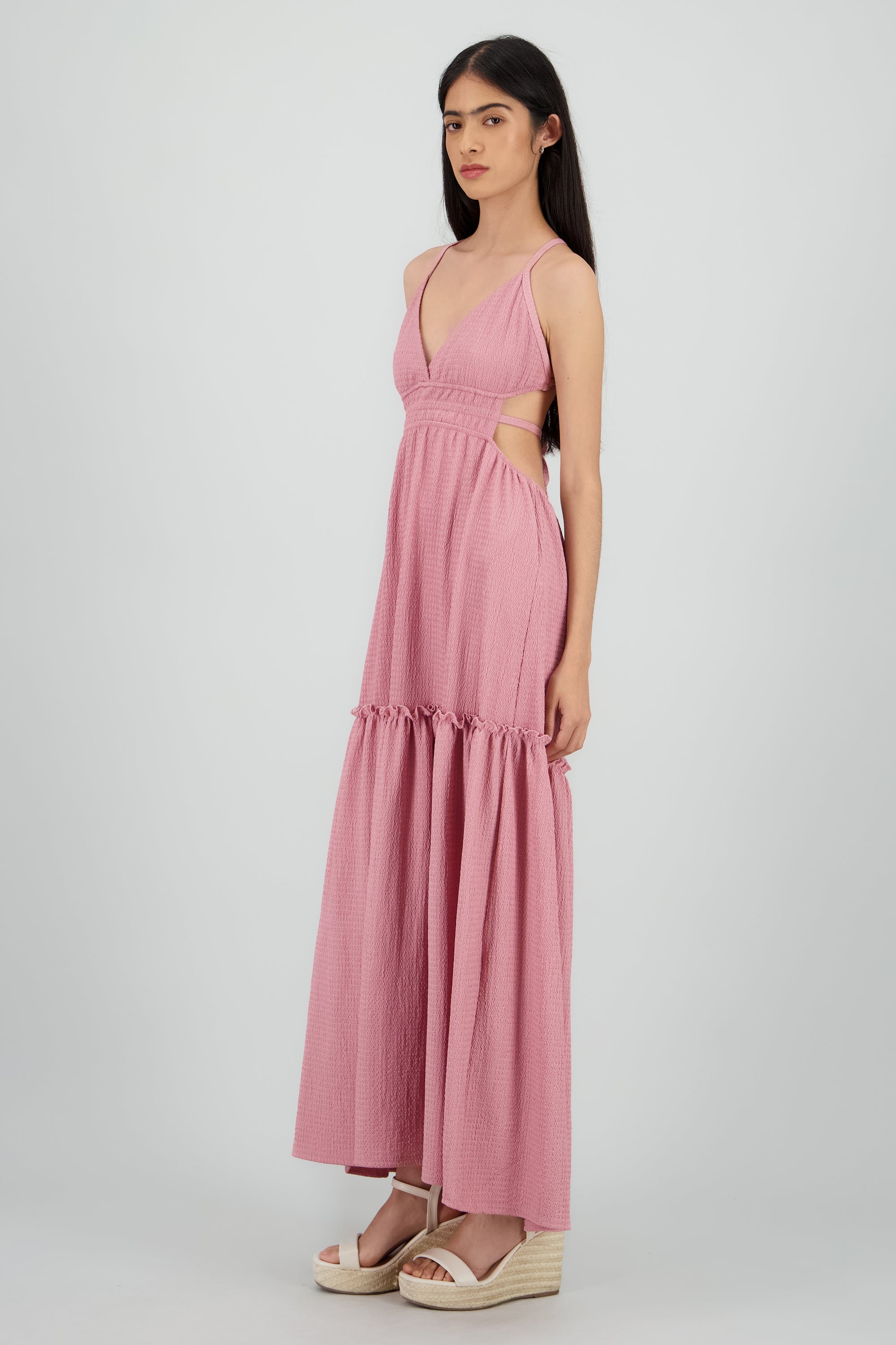 Vestido maxi espalda escote ROSA