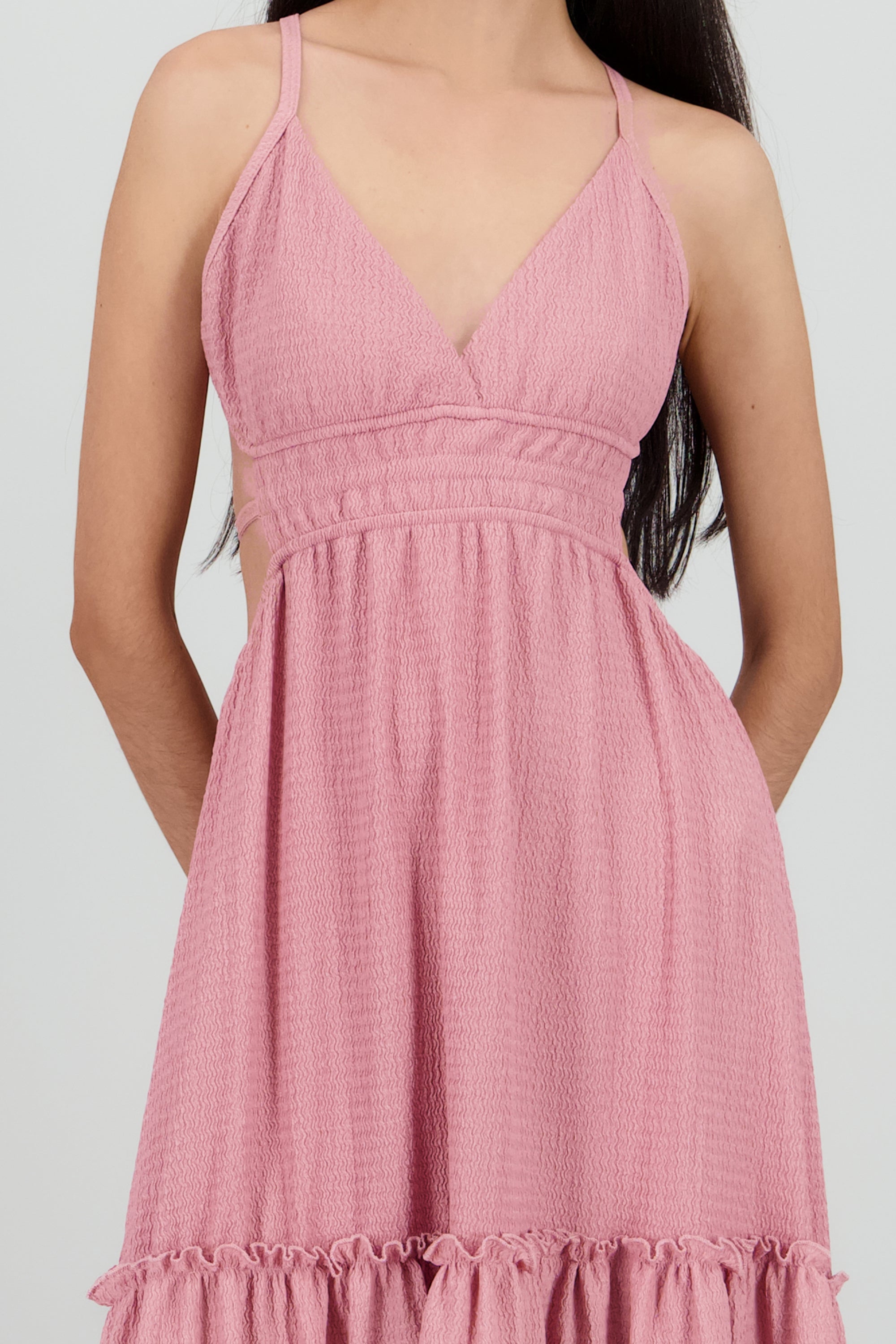 Vestido maxi espalda escote ROSA