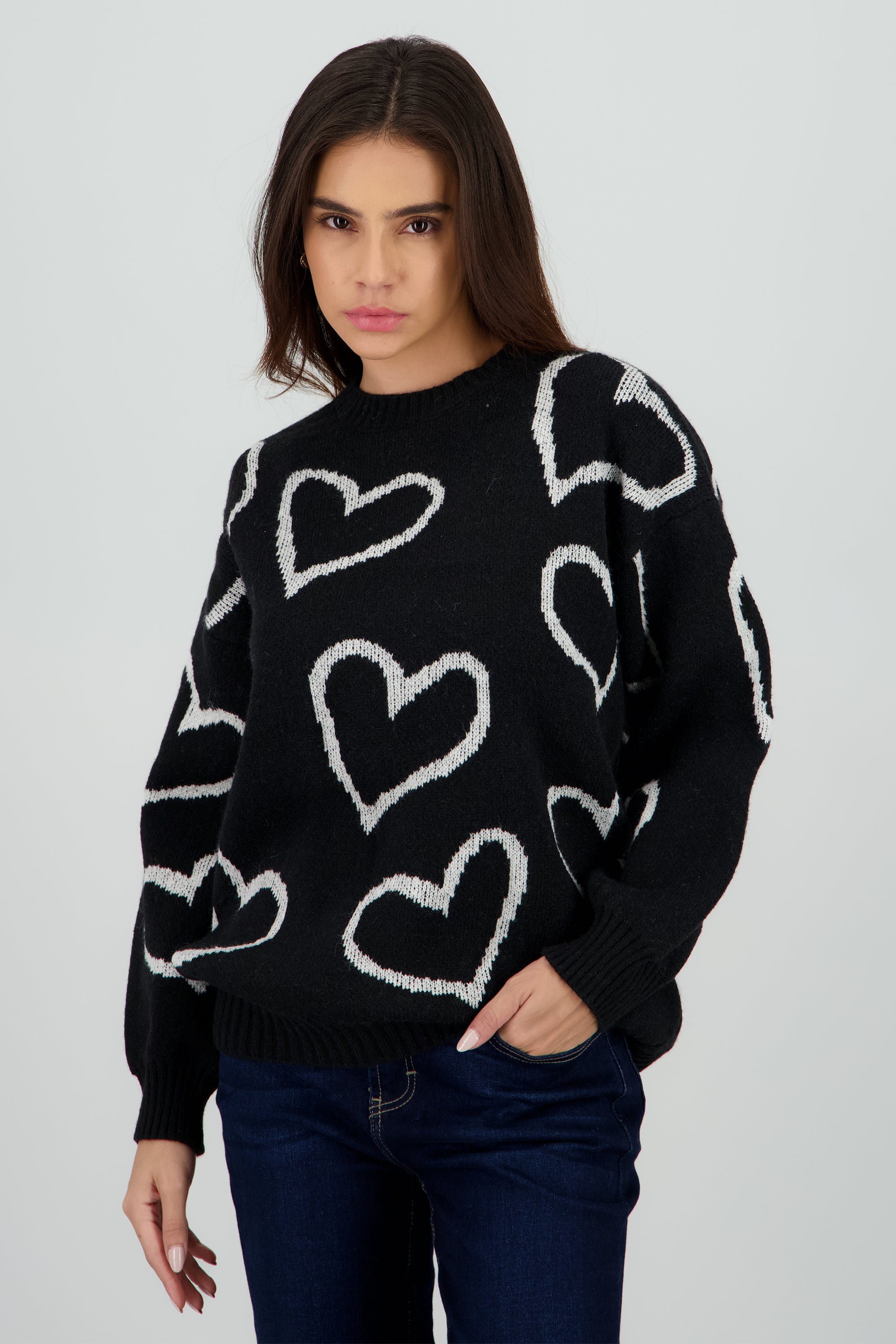 Sueter corazones NEGRO COMBO