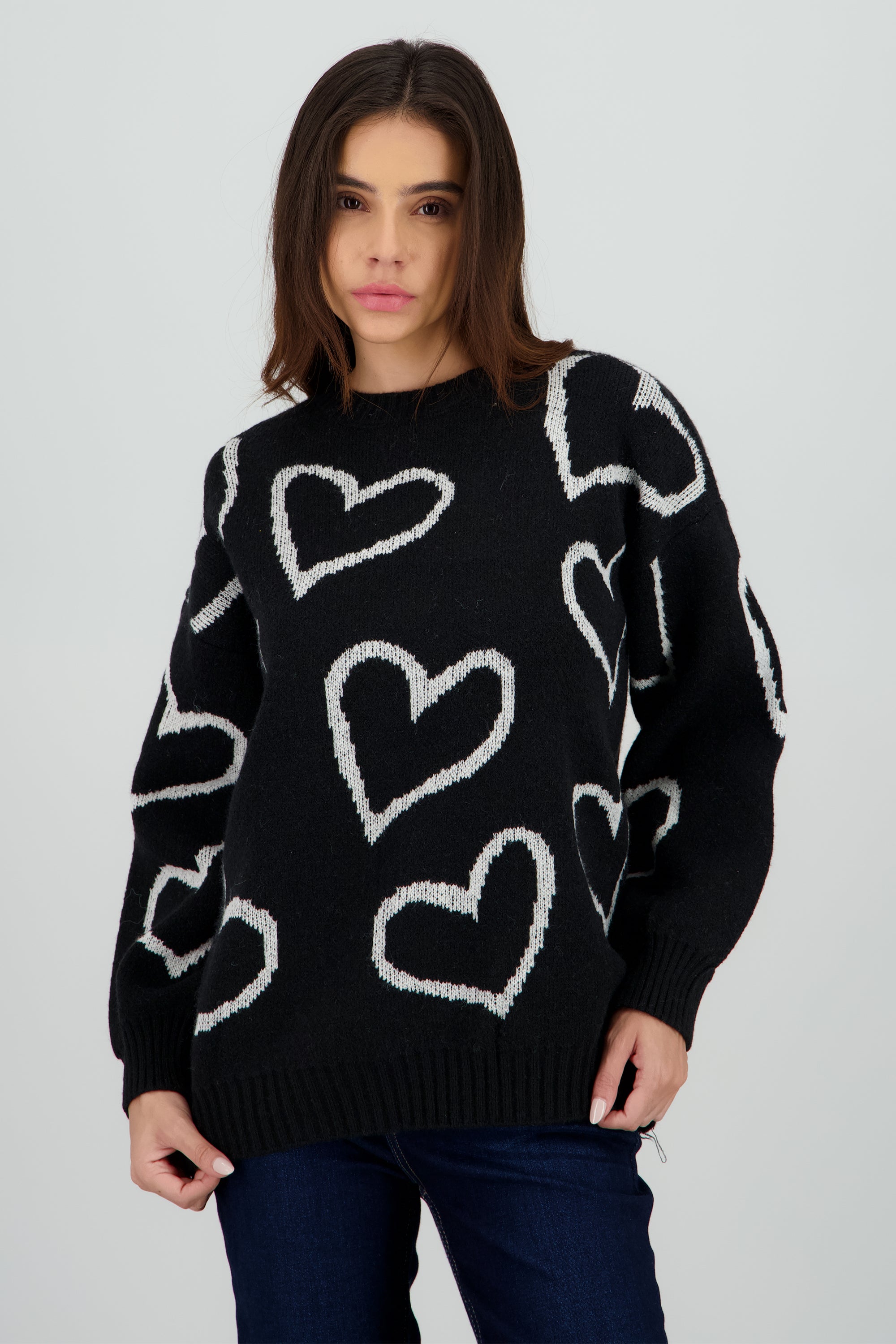 Sueter corazones NEGRO COMBO