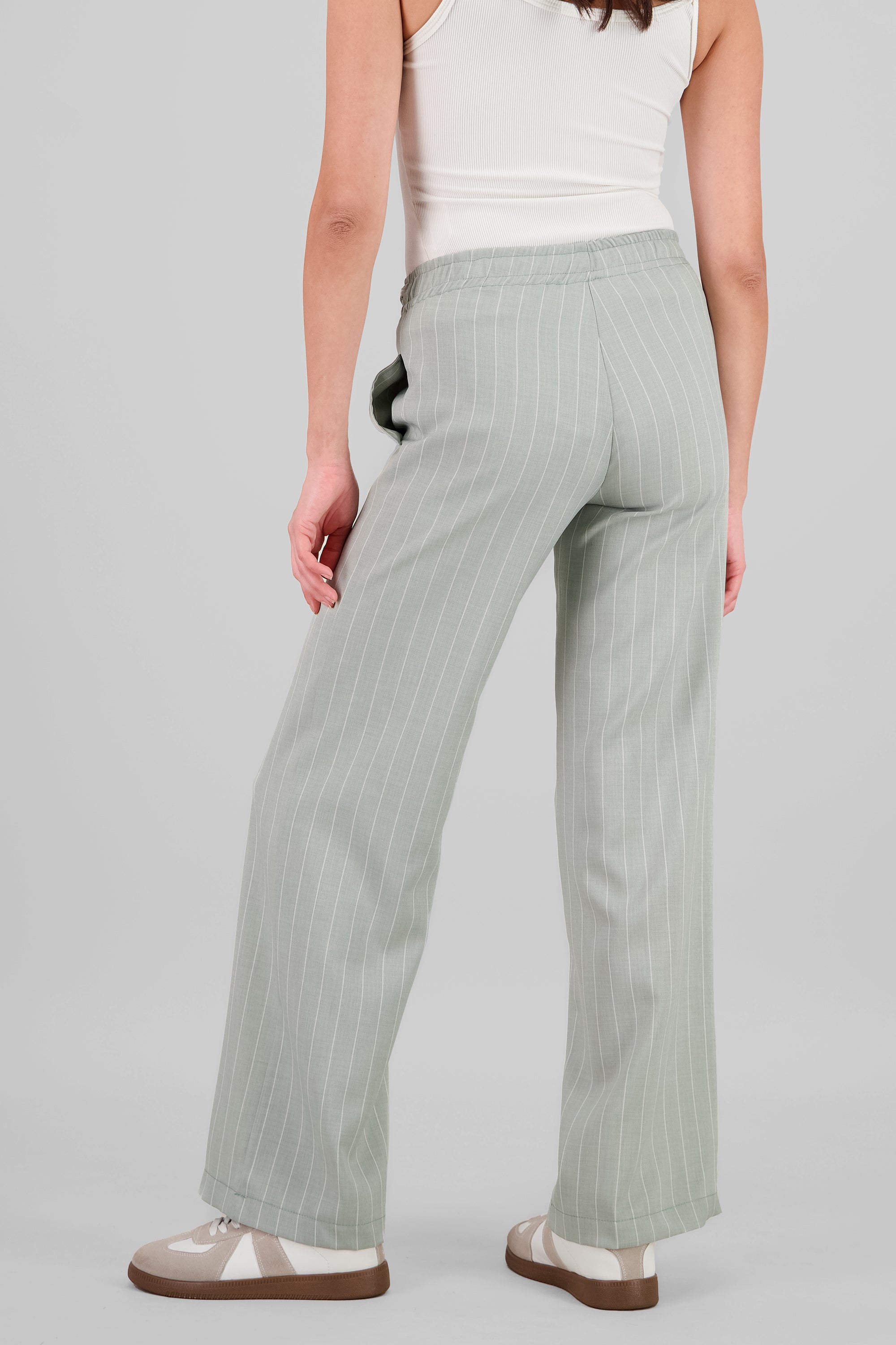 Pantalon recto rayas detalle resorte SAGE