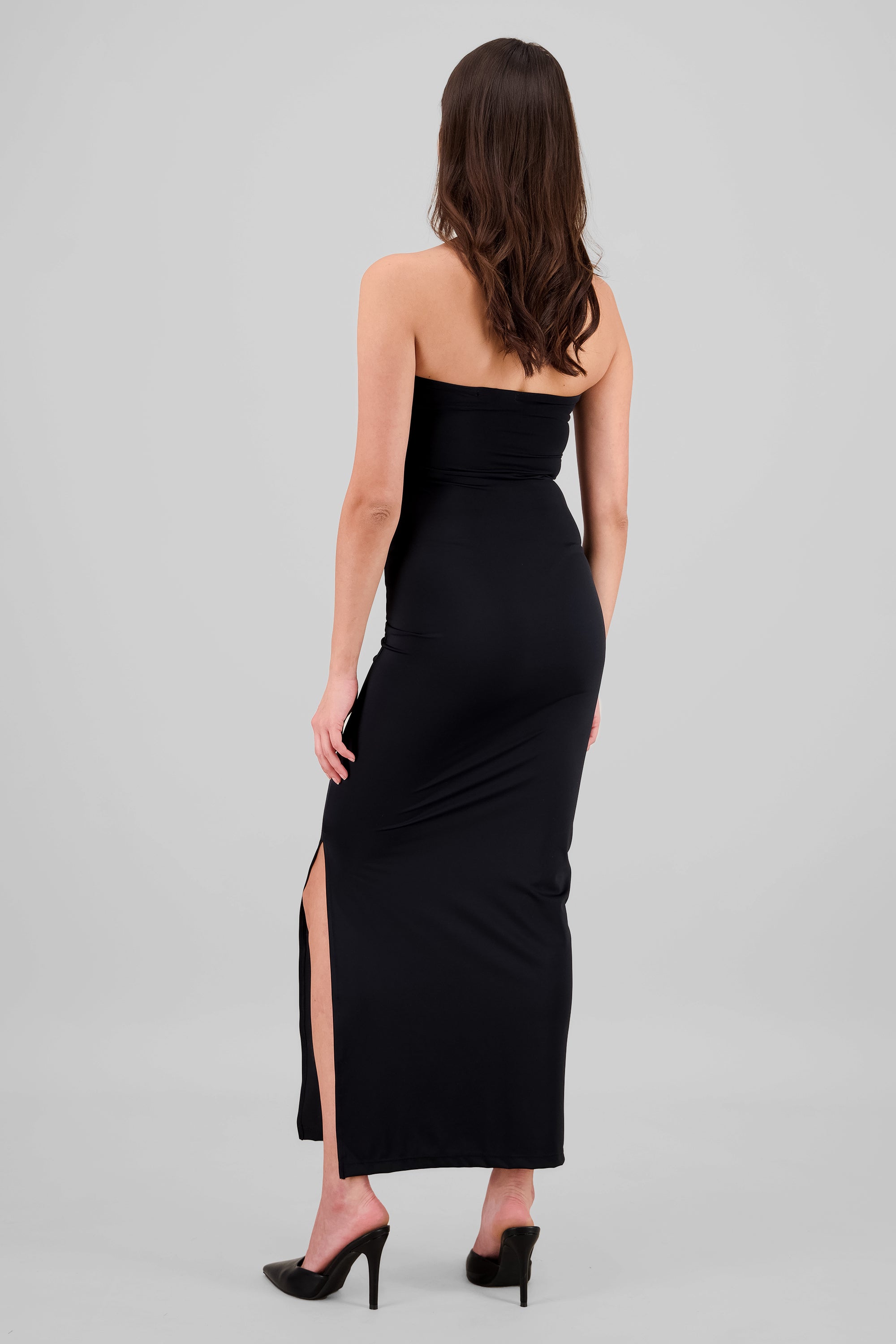 Vestido tubo bandeau liso NEGRO