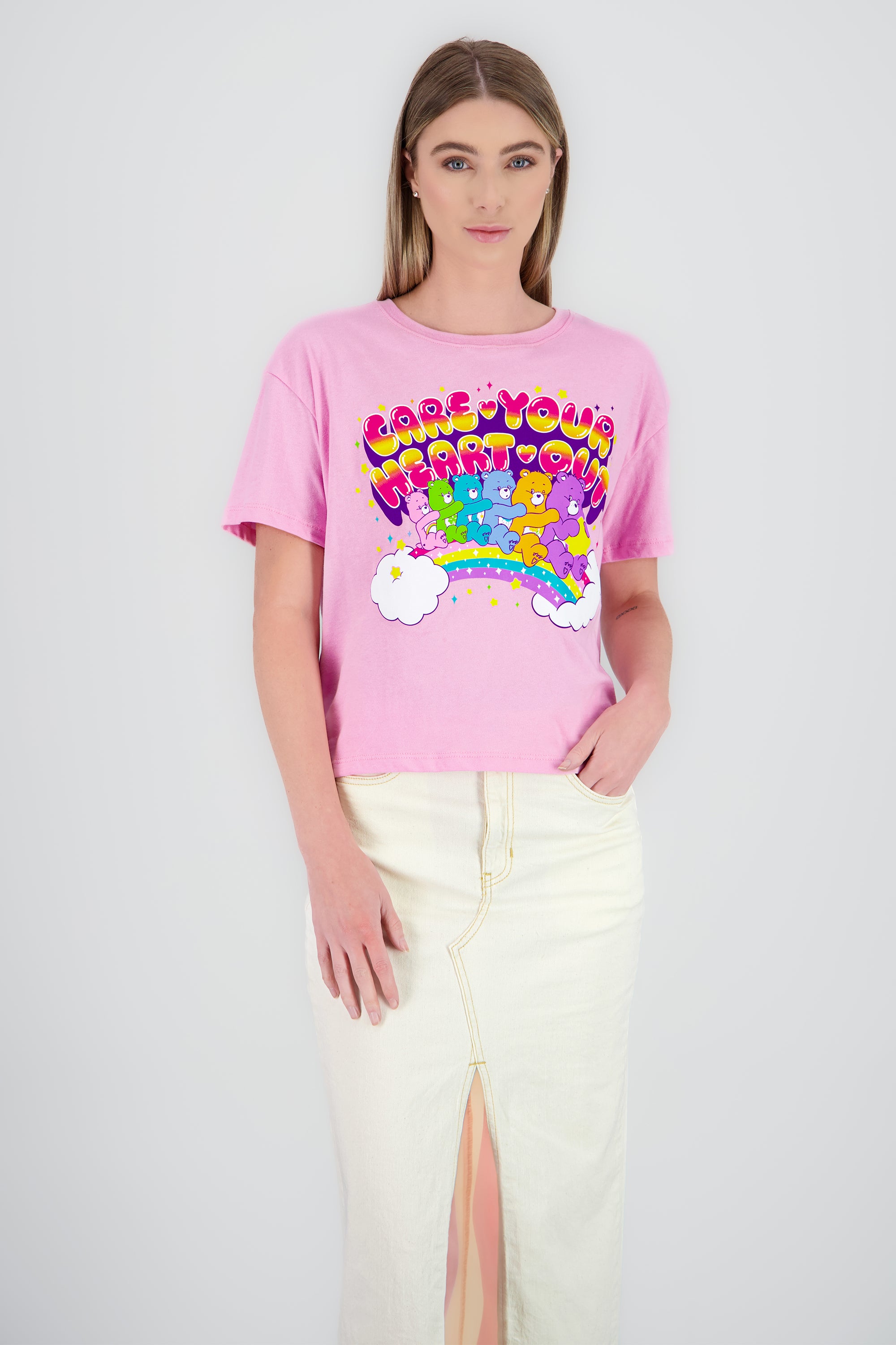 Playera ositos care you heart out ROSA PASTEL