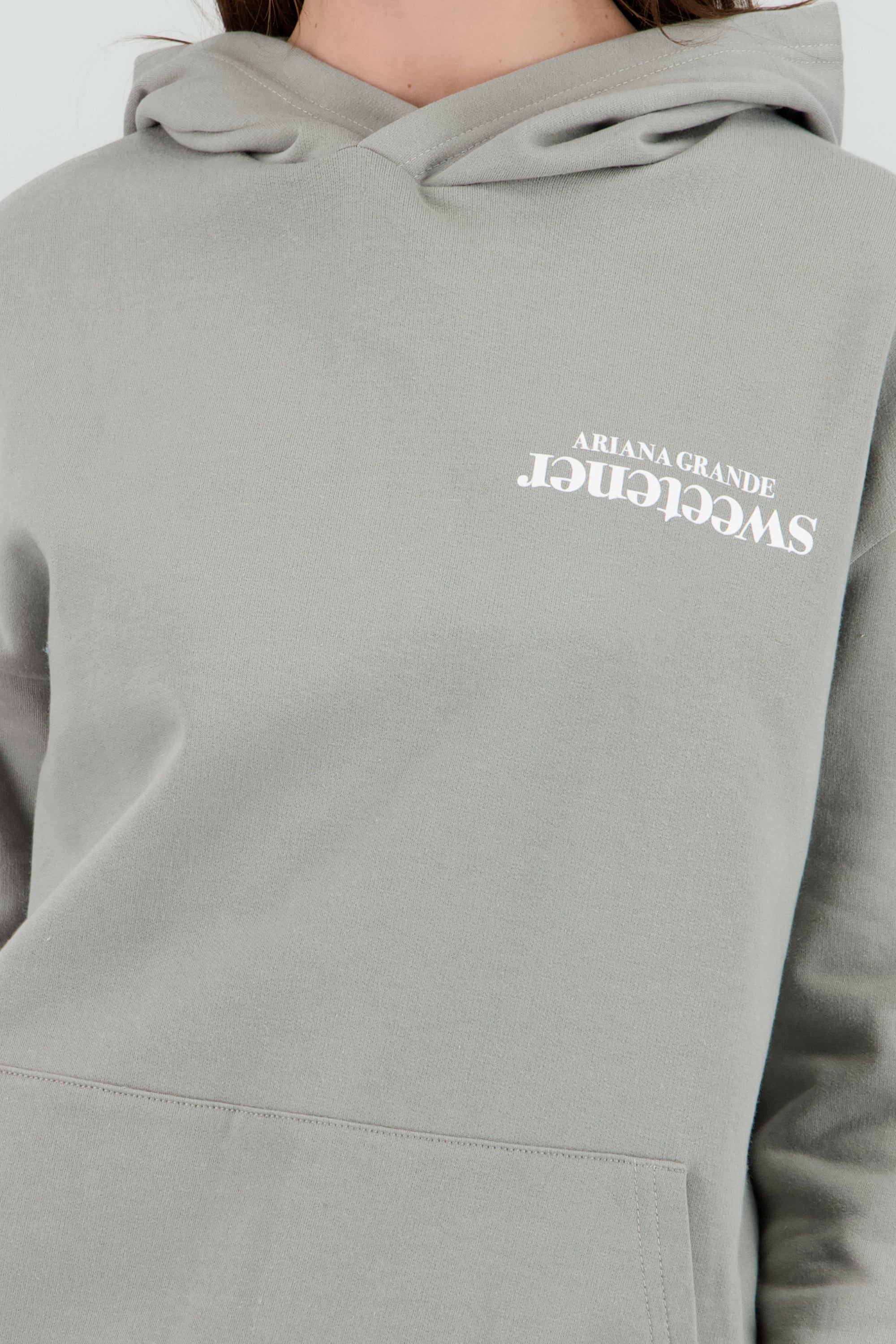 Sudadera Ariana Grande estampado frente espalda GRIS