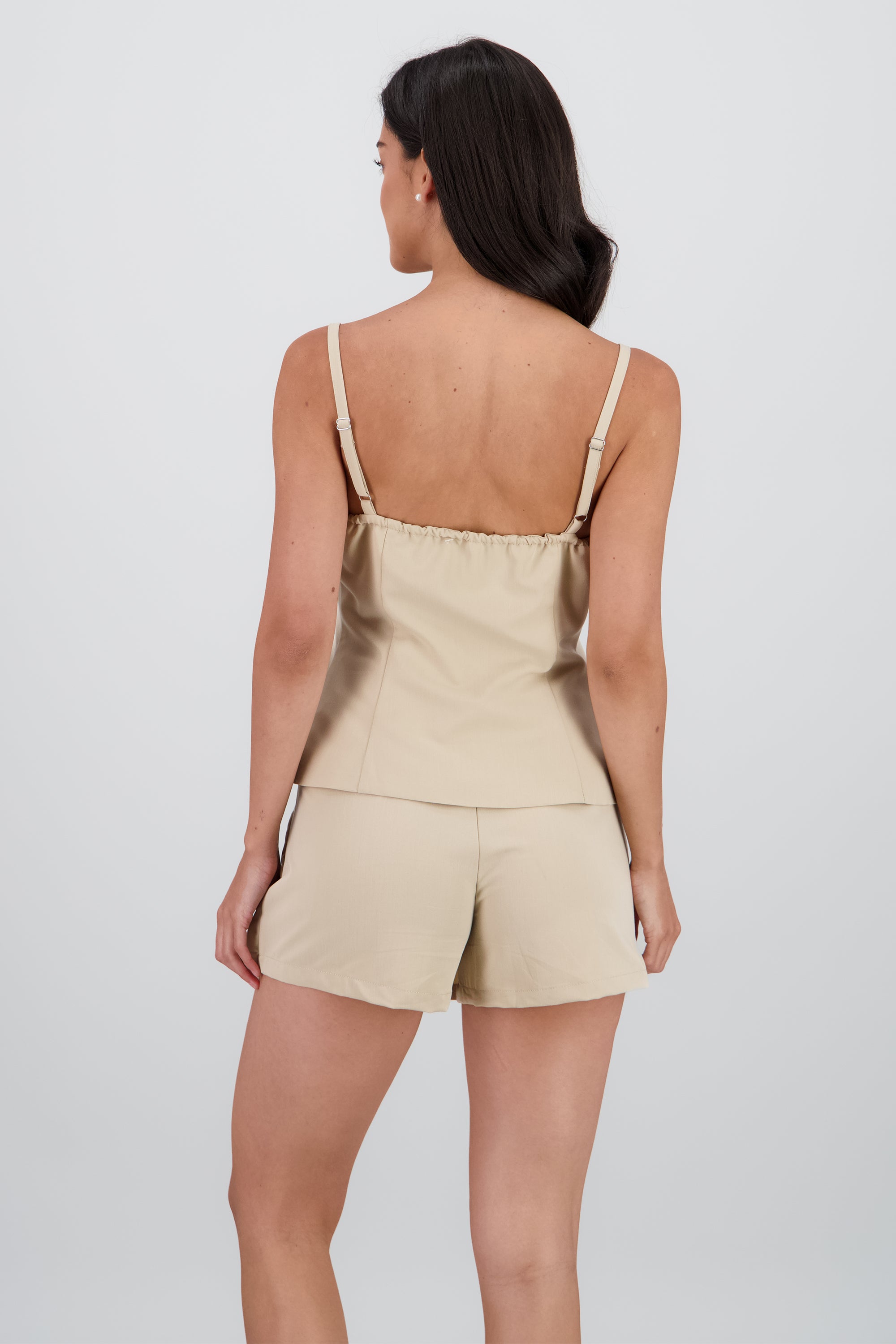 Chaleco tirantes con botones KHAKI