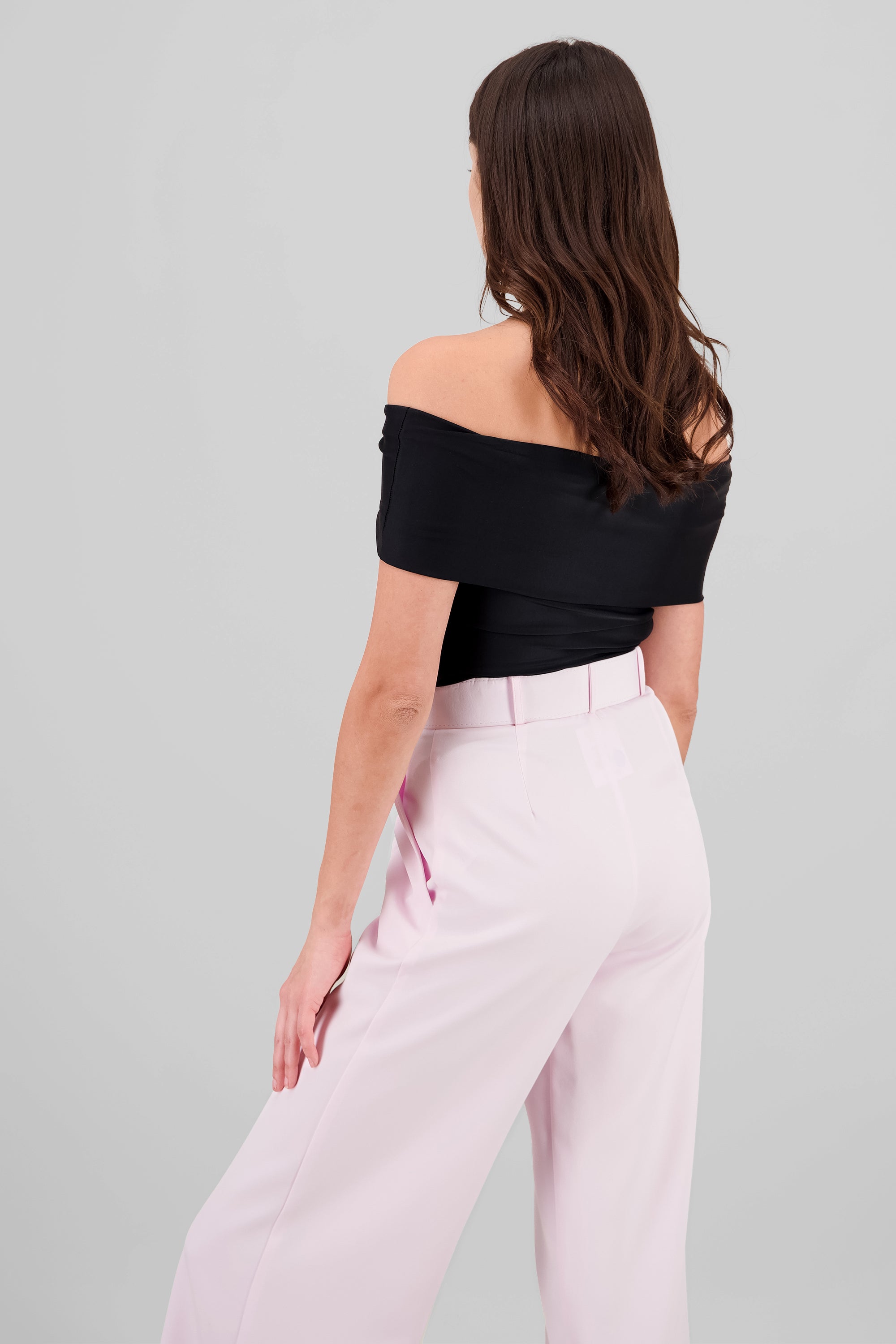 Top off shoulder liso con manga Hypsters NEGRO