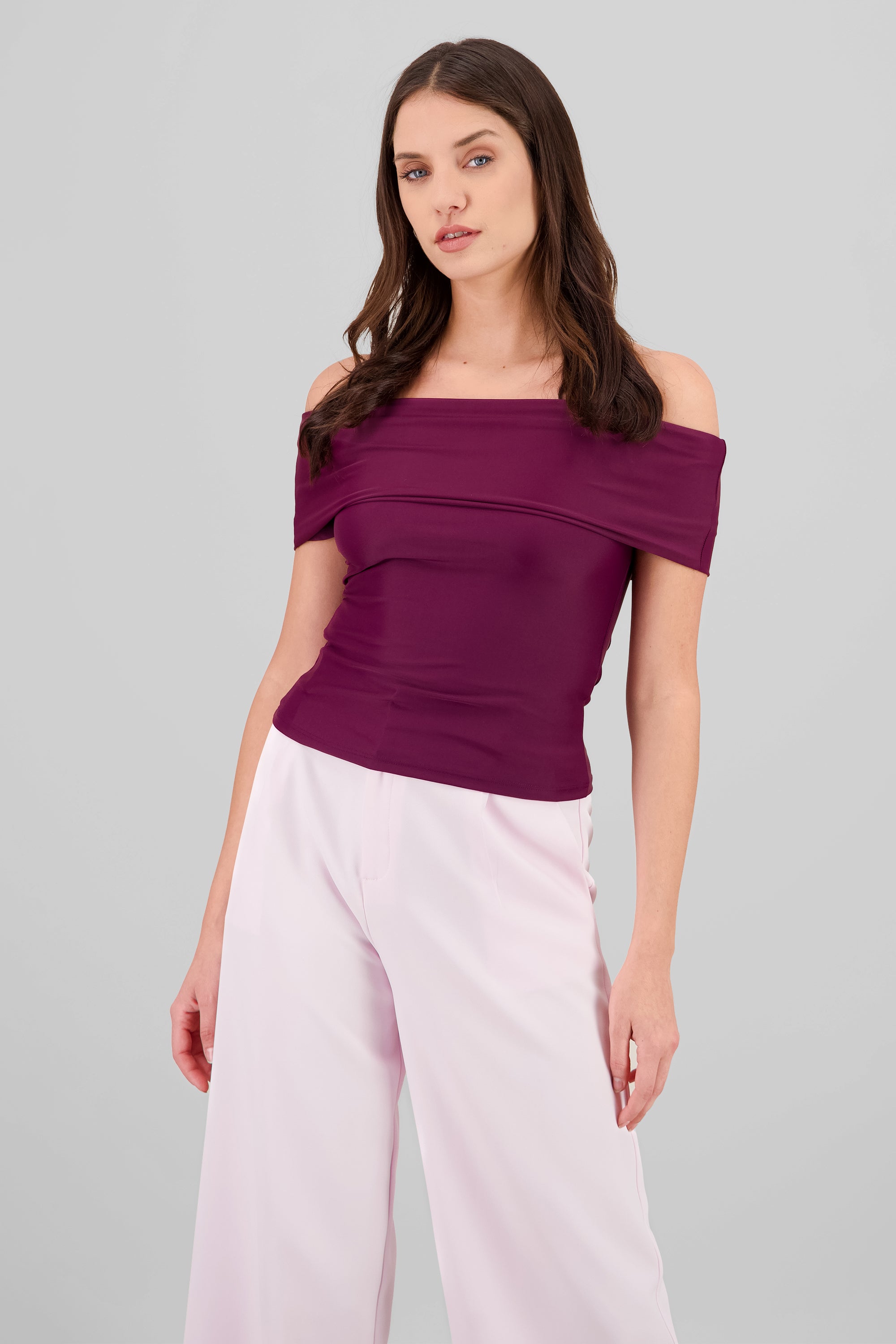 Top off shoulder liso con manga Hypsters VINO