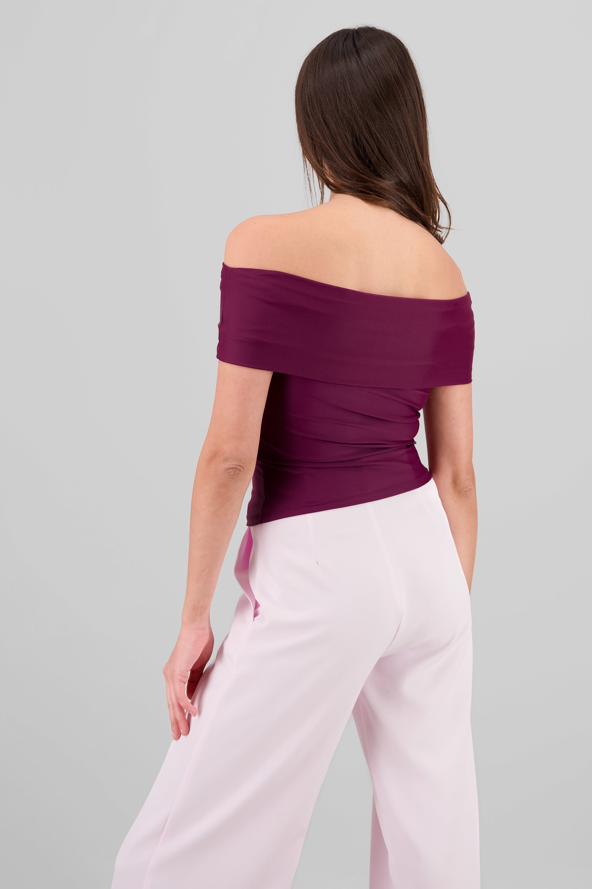 Top off shoulder liso con manga Hypsters VINO