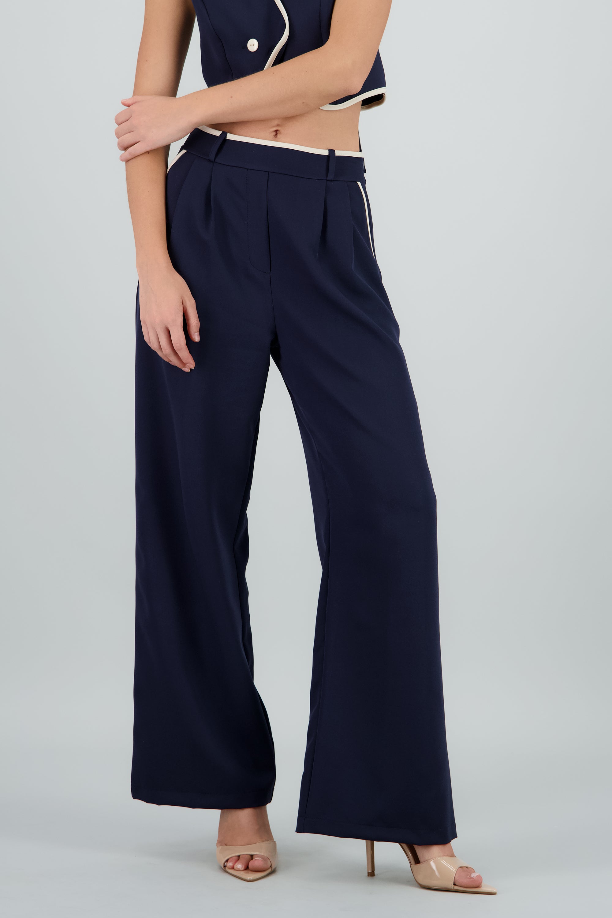 Pantalon sastre con pinza detalle contraste Hyp MARINO COMBO