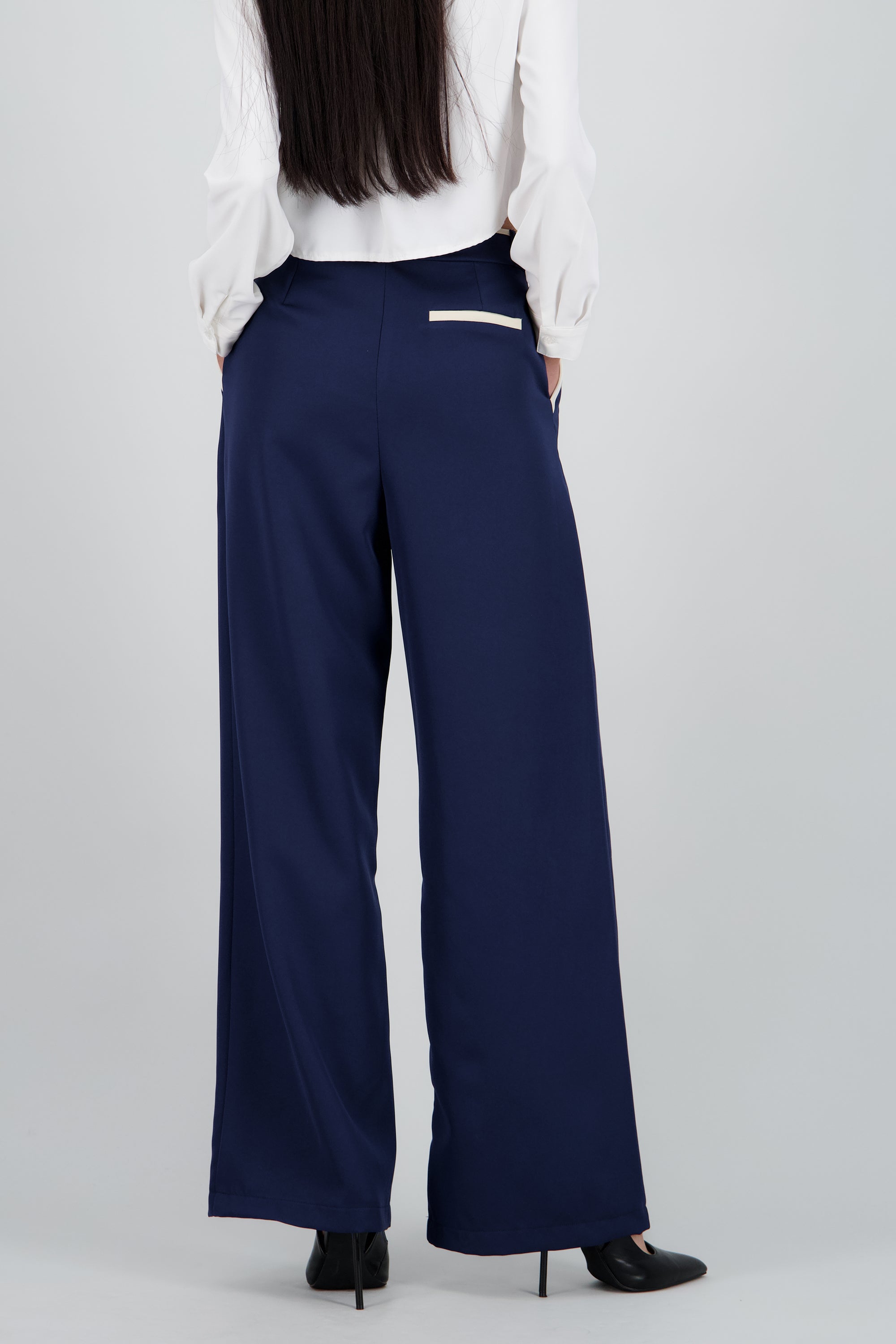 Pantalon sastre con pinza detalle contraste Hyp MARINO COMBO