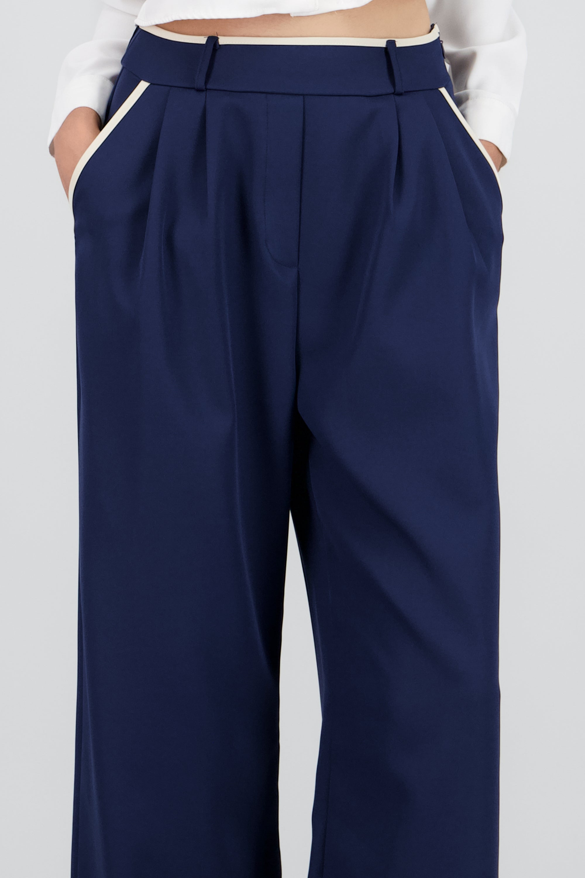 Pantalon sastre con pinza detalle contraste Hyp MARINO COMBO