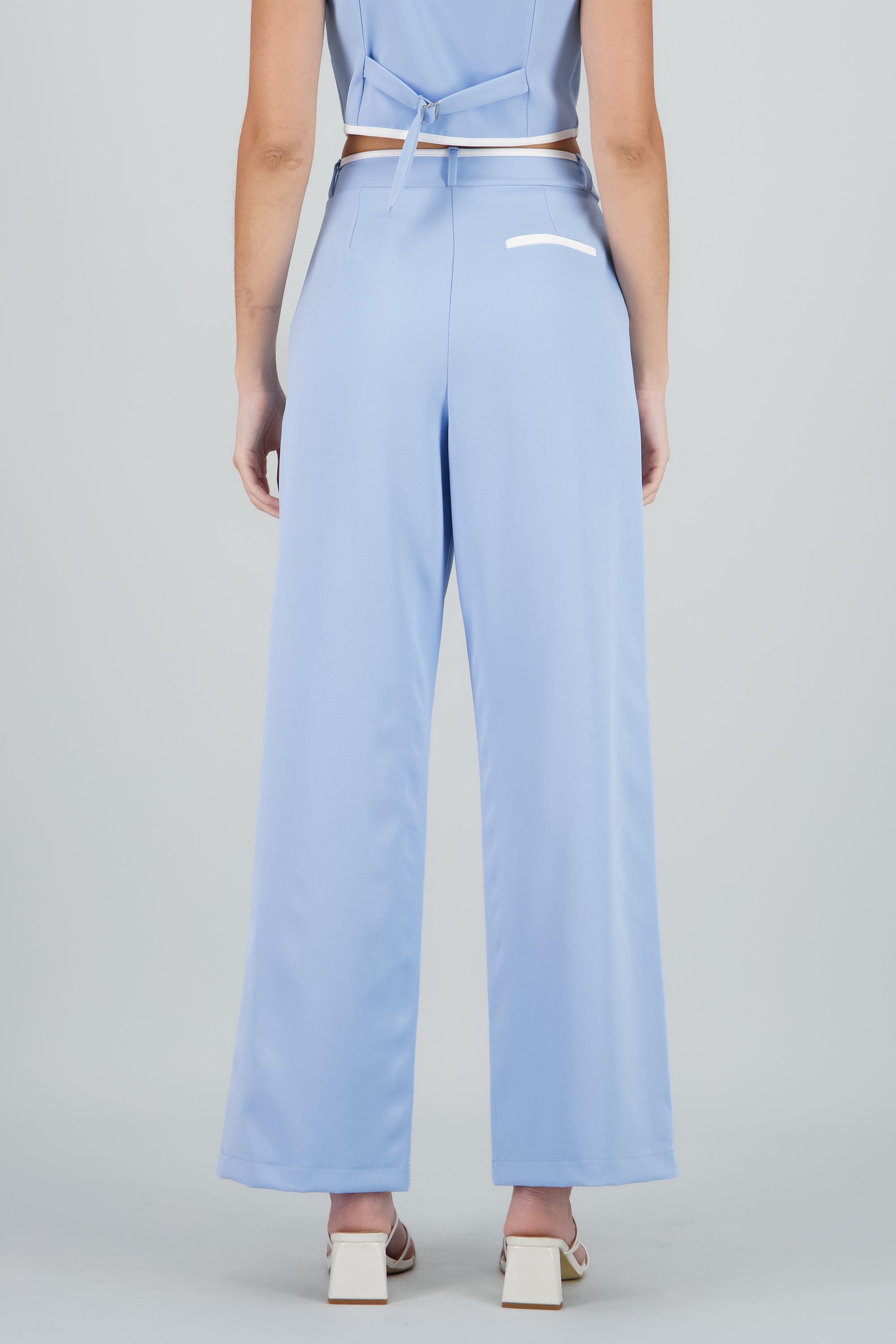 Pantalon sastre con pinza detalle contraste Hyp AZUL PASTEL