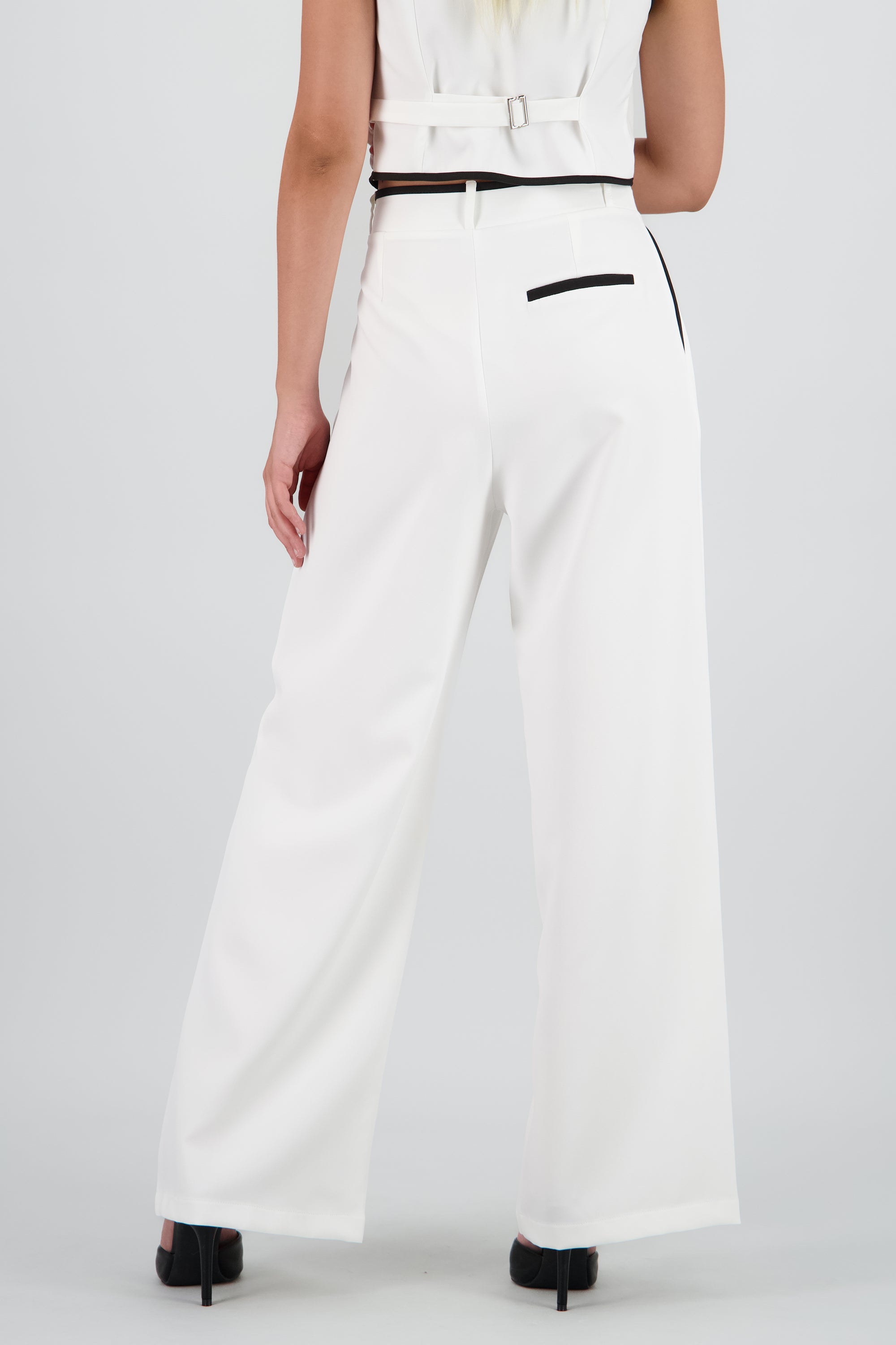 Pantalon sastre con pinza detalle contraste Hyp BLANCO COMBO