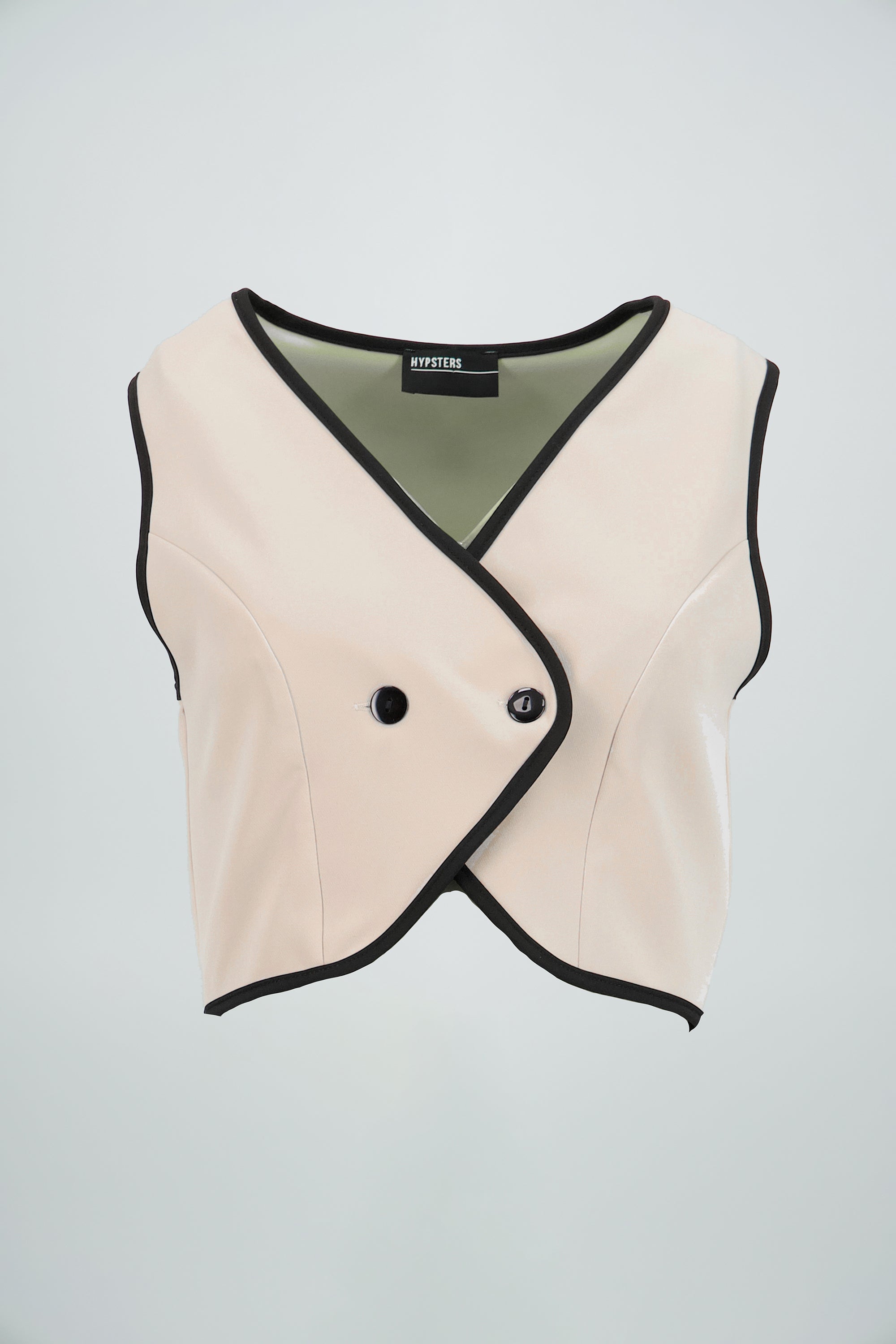 Chaleco detalle contraste cruzado 2 botones Hyp KHAKI COMBO