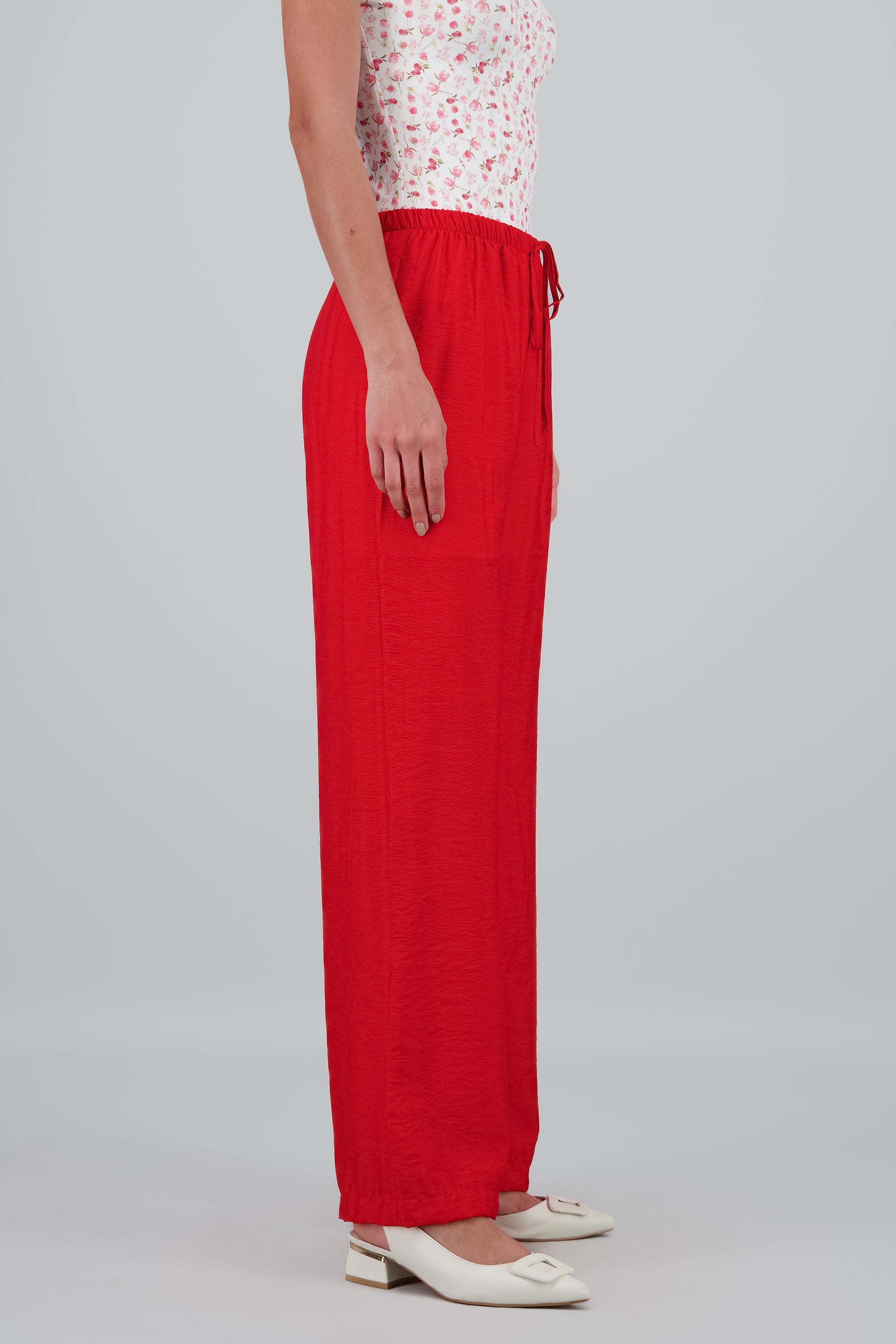 Pantalon fluido wide leg ROJO