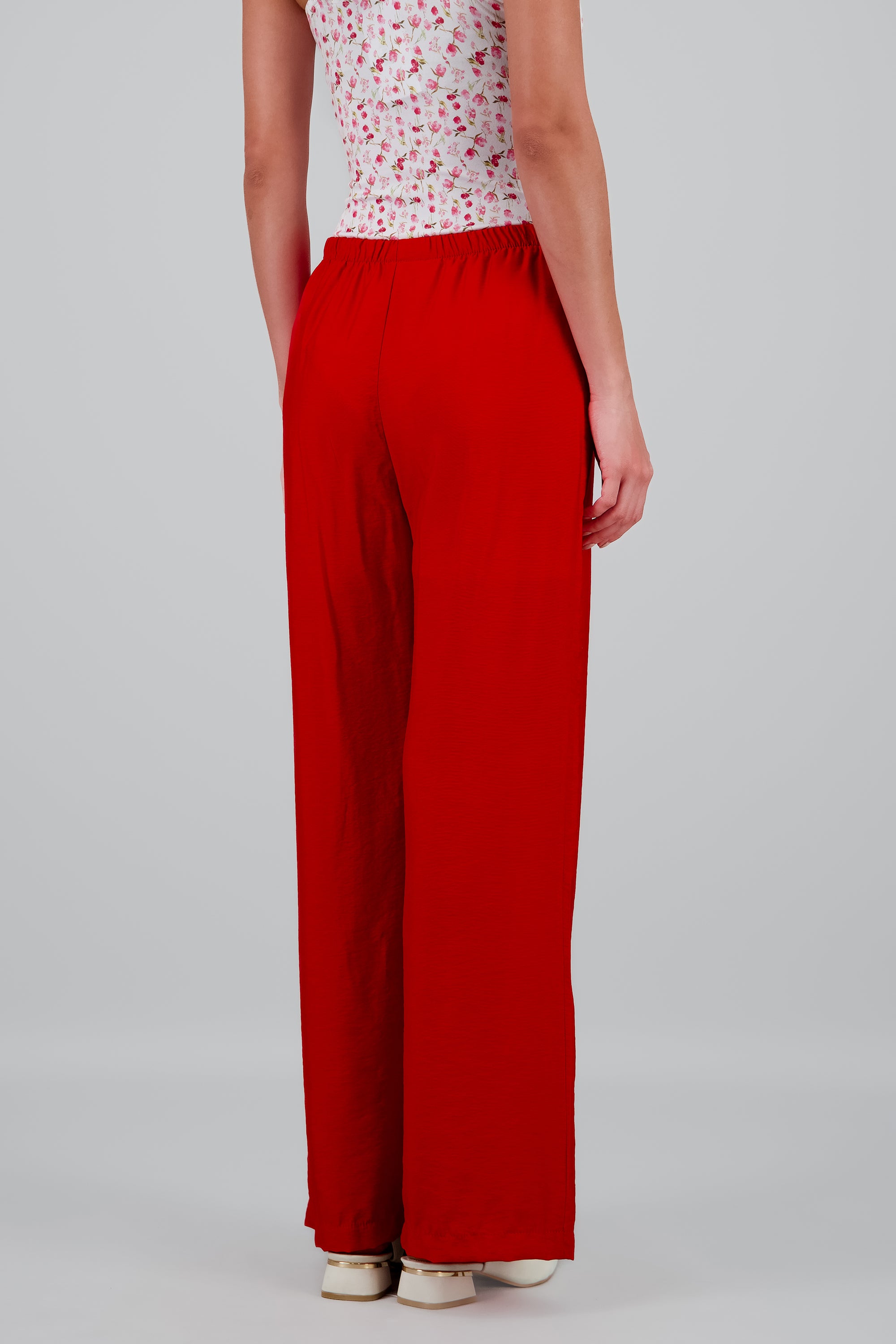 Pantalon fluido wide leg ROJO