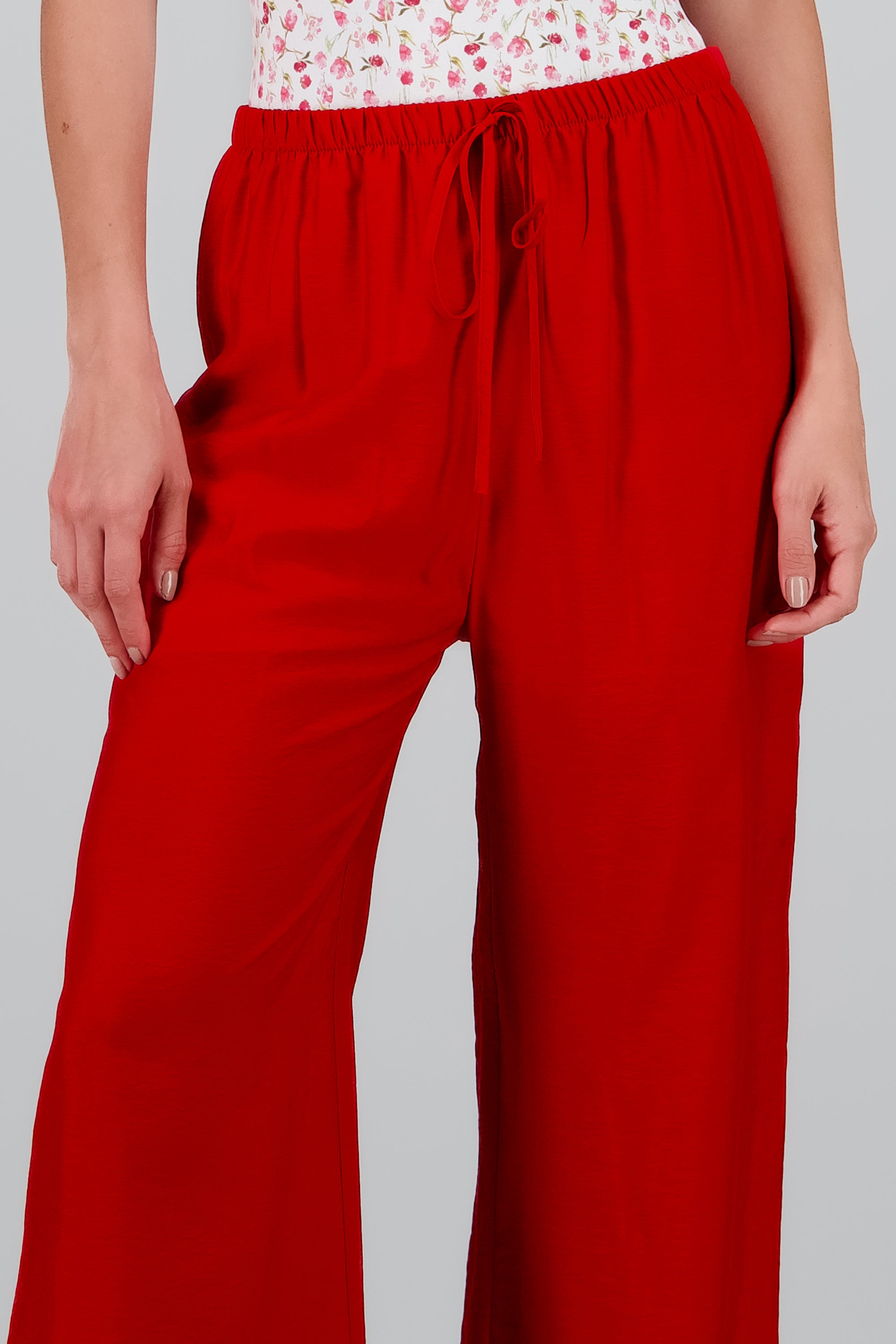 Pantalon fluido wide leg ROJO