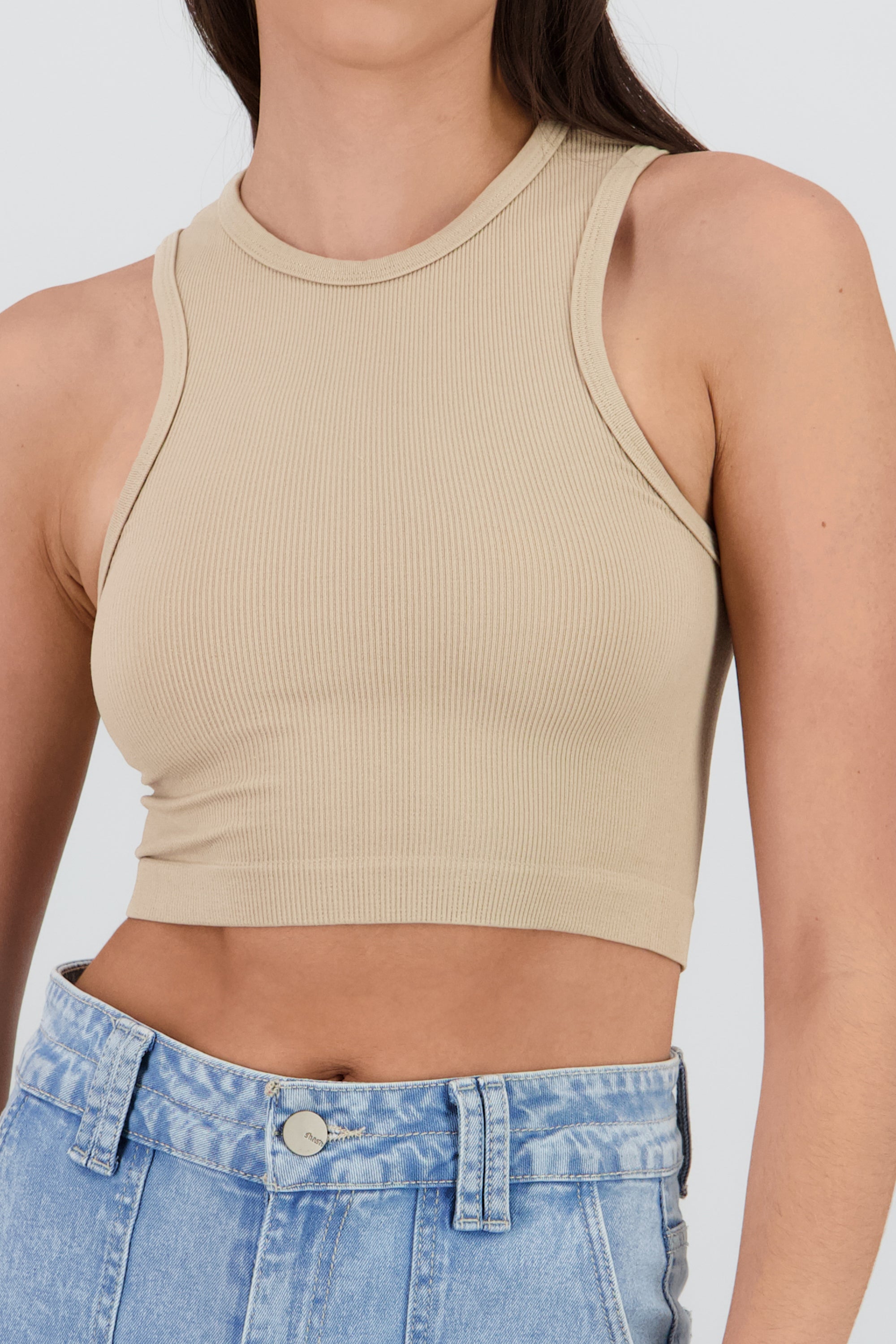 TOP SIN COSTURAS TIRANTES KHAKI