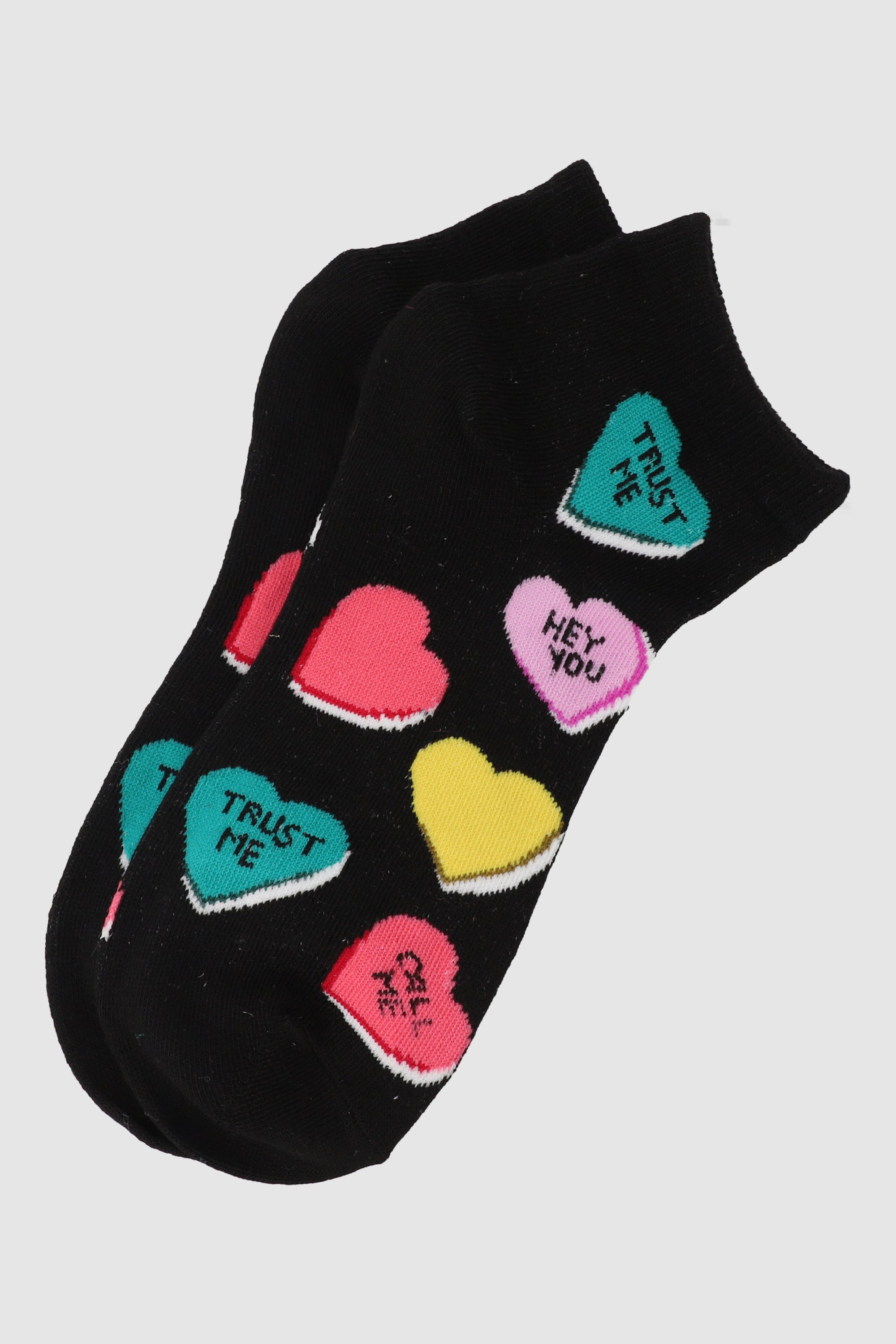 Calcetin corazones frase NEGRO COMBO