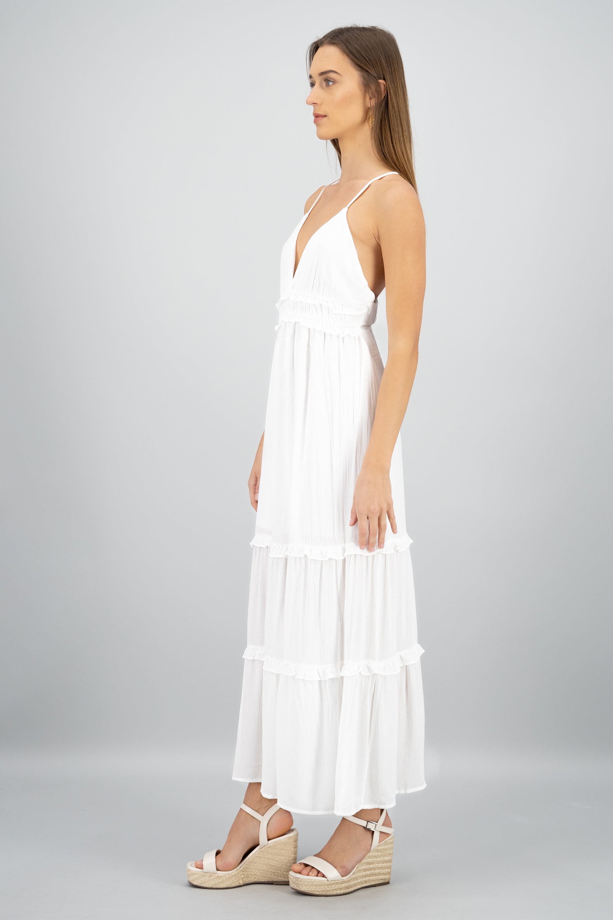 Vestido maxi mini olanes BLANCO