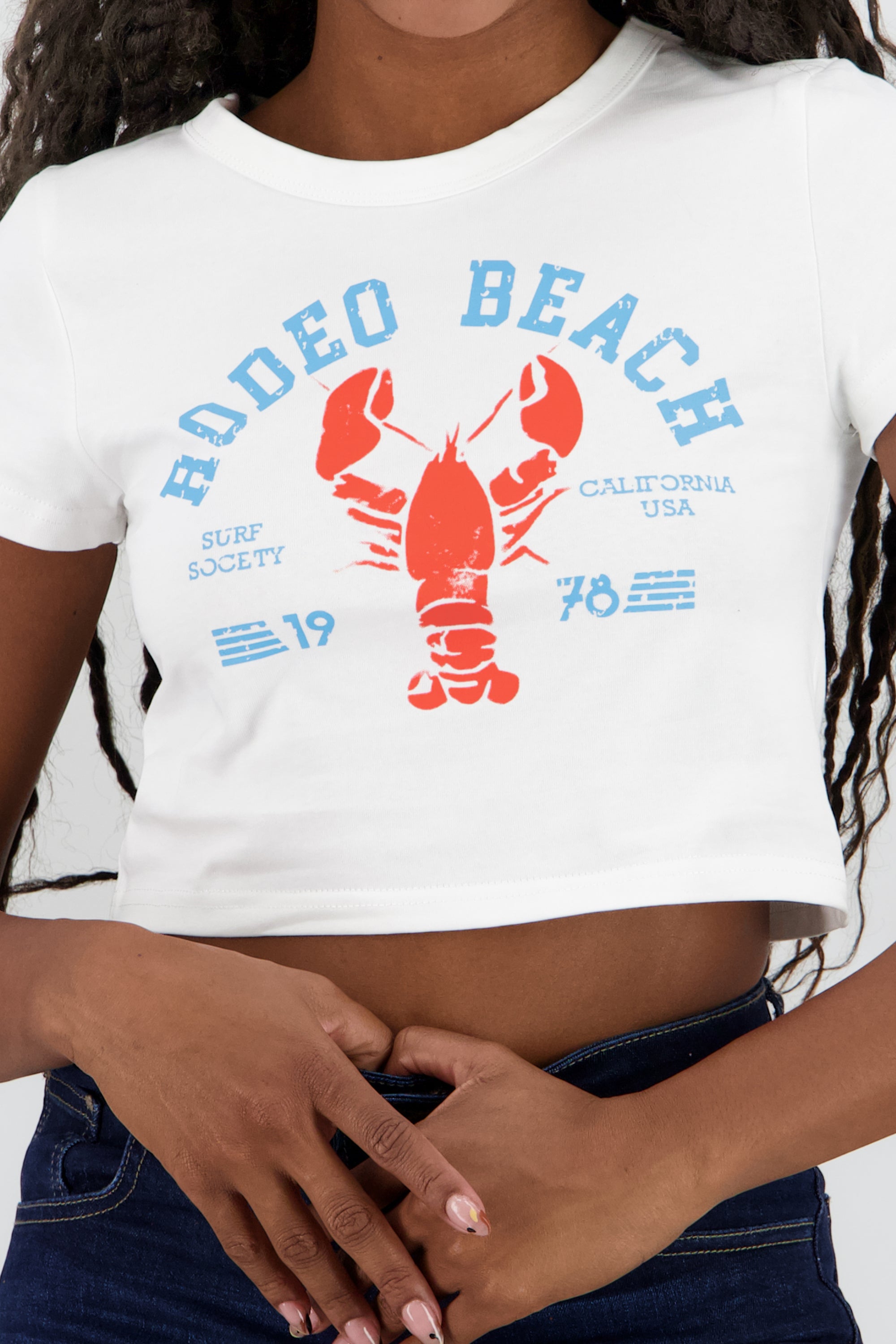 Playera manga corta estampado BLANCO