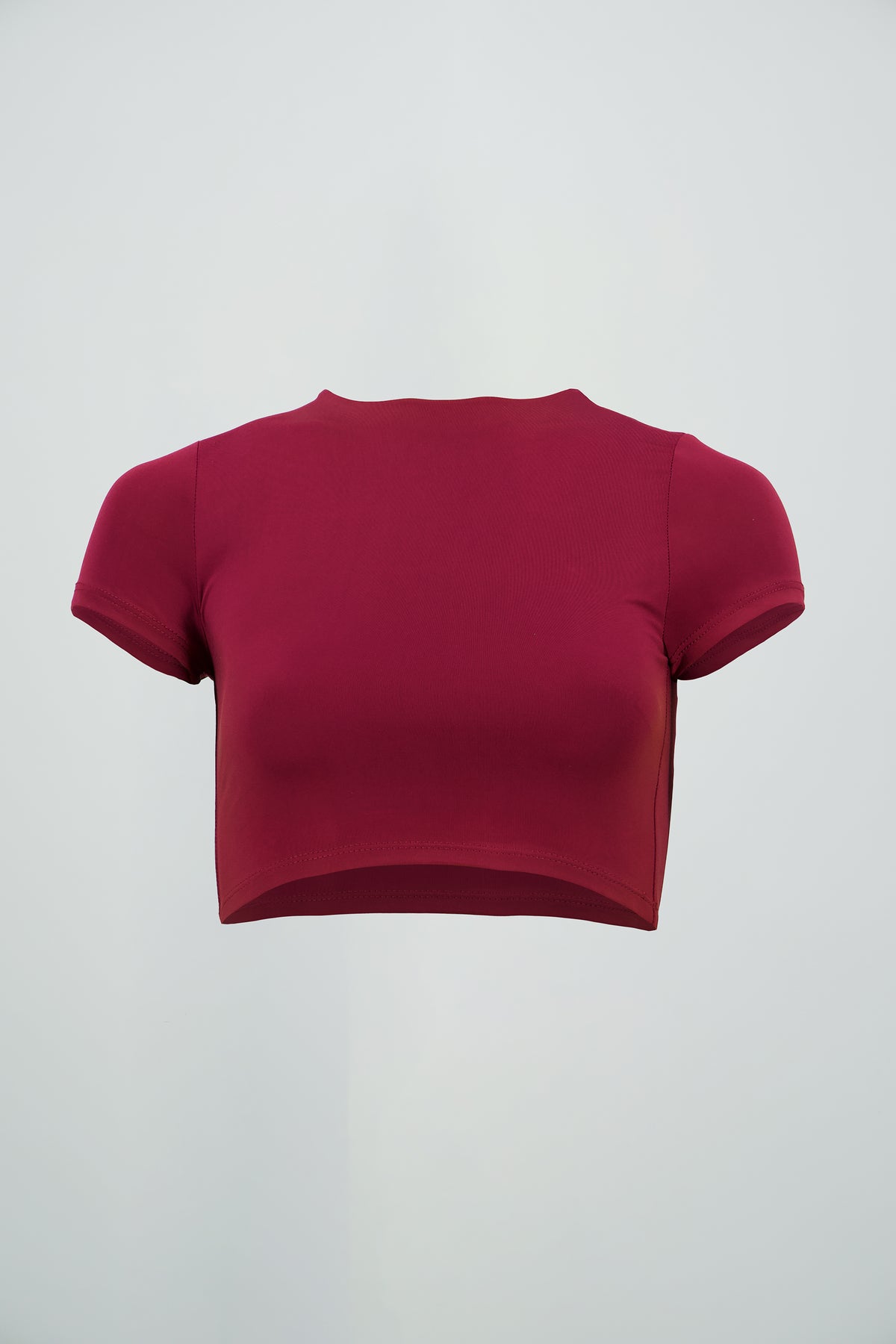 Top crop doble tela manga corta
