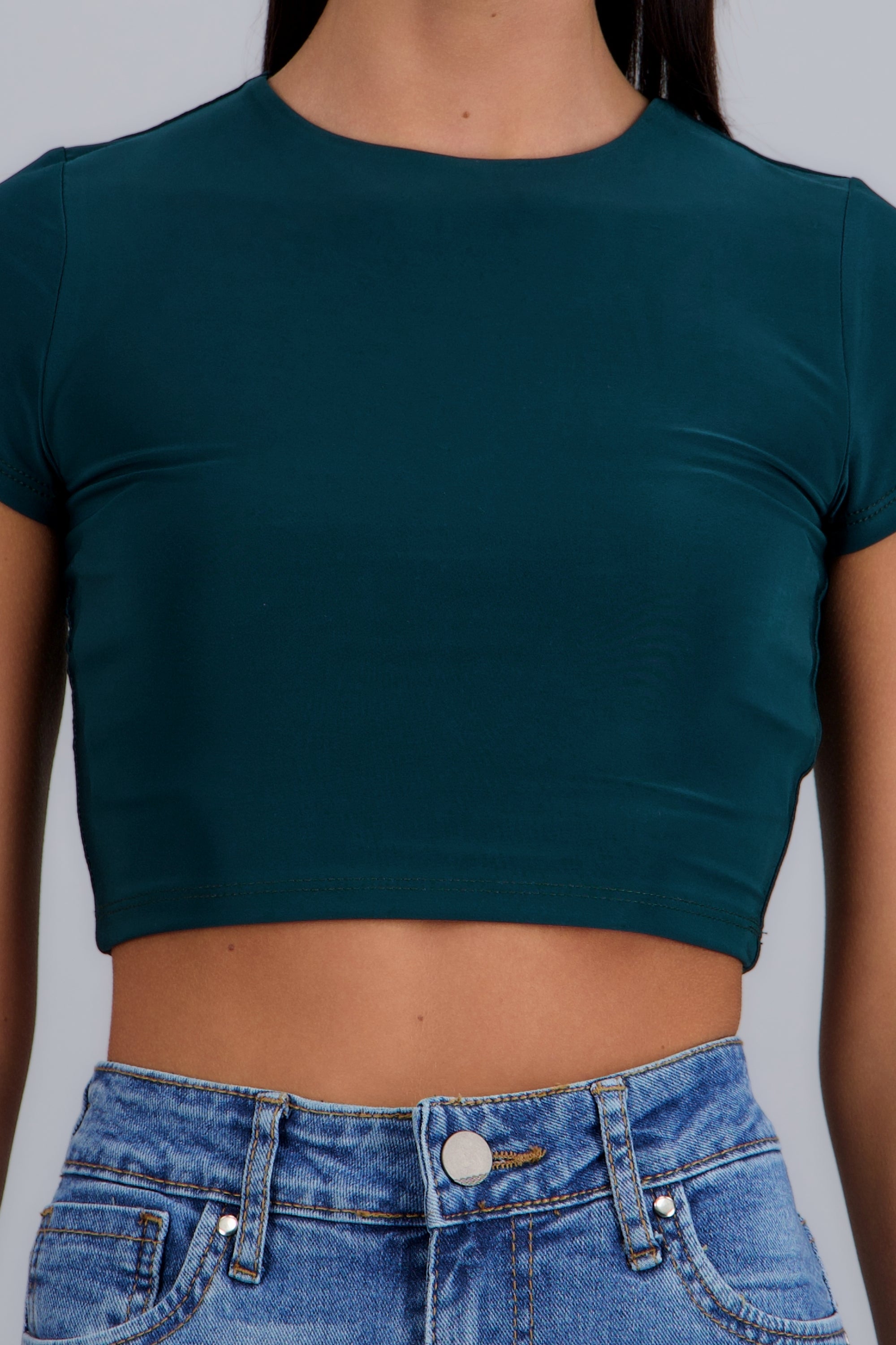 Top crop doble tela manga corta JADE