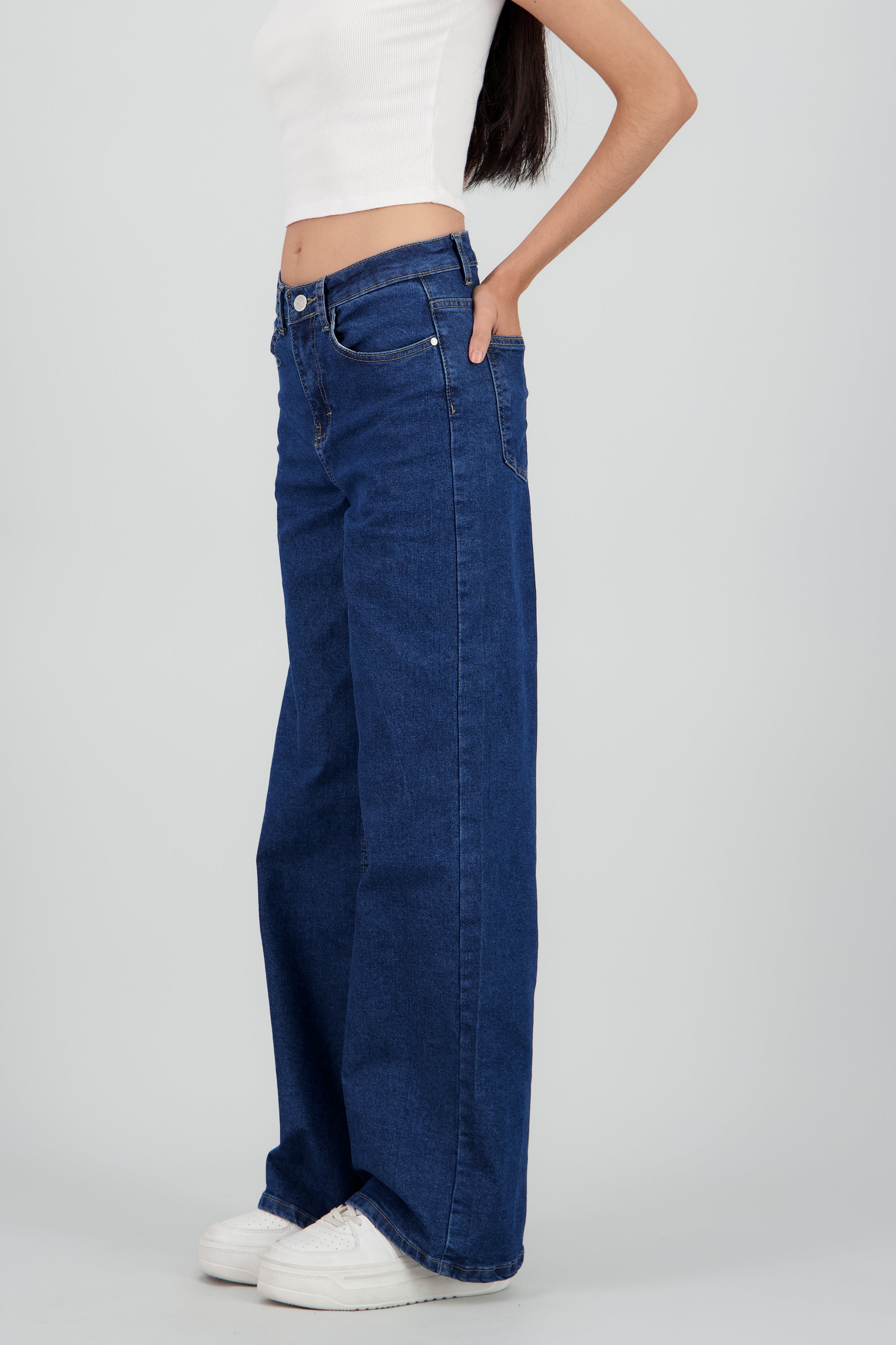 Jeans wide leg amplios DARK WASH