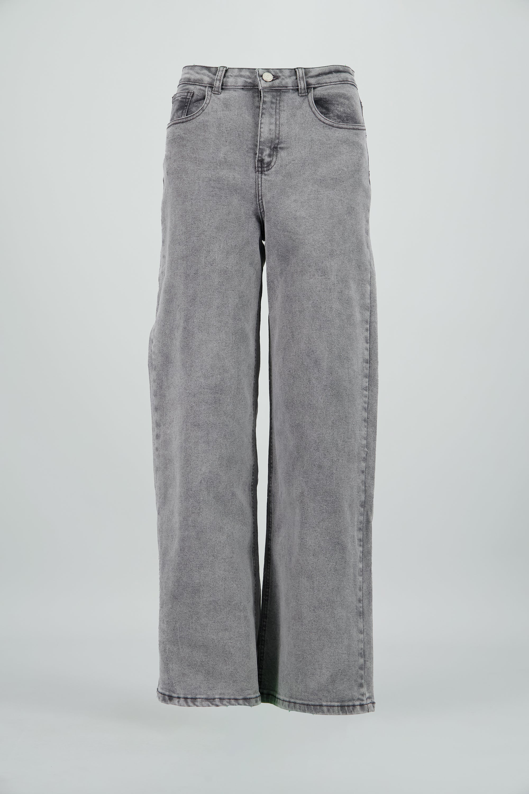 Jeans wide leg amplios GRIS