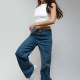 Jeans wide leg amplios