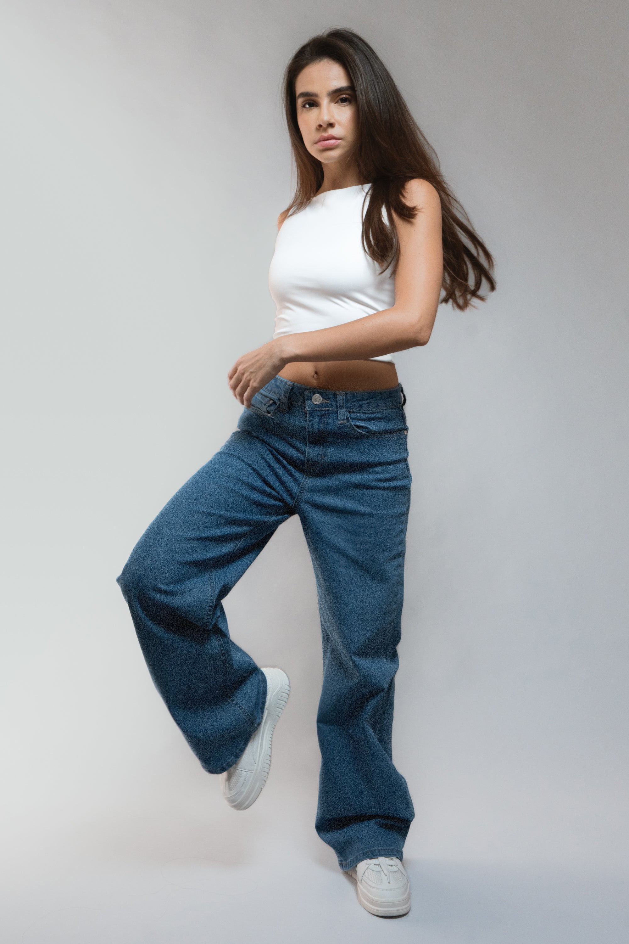 Jeans wide leg amplios