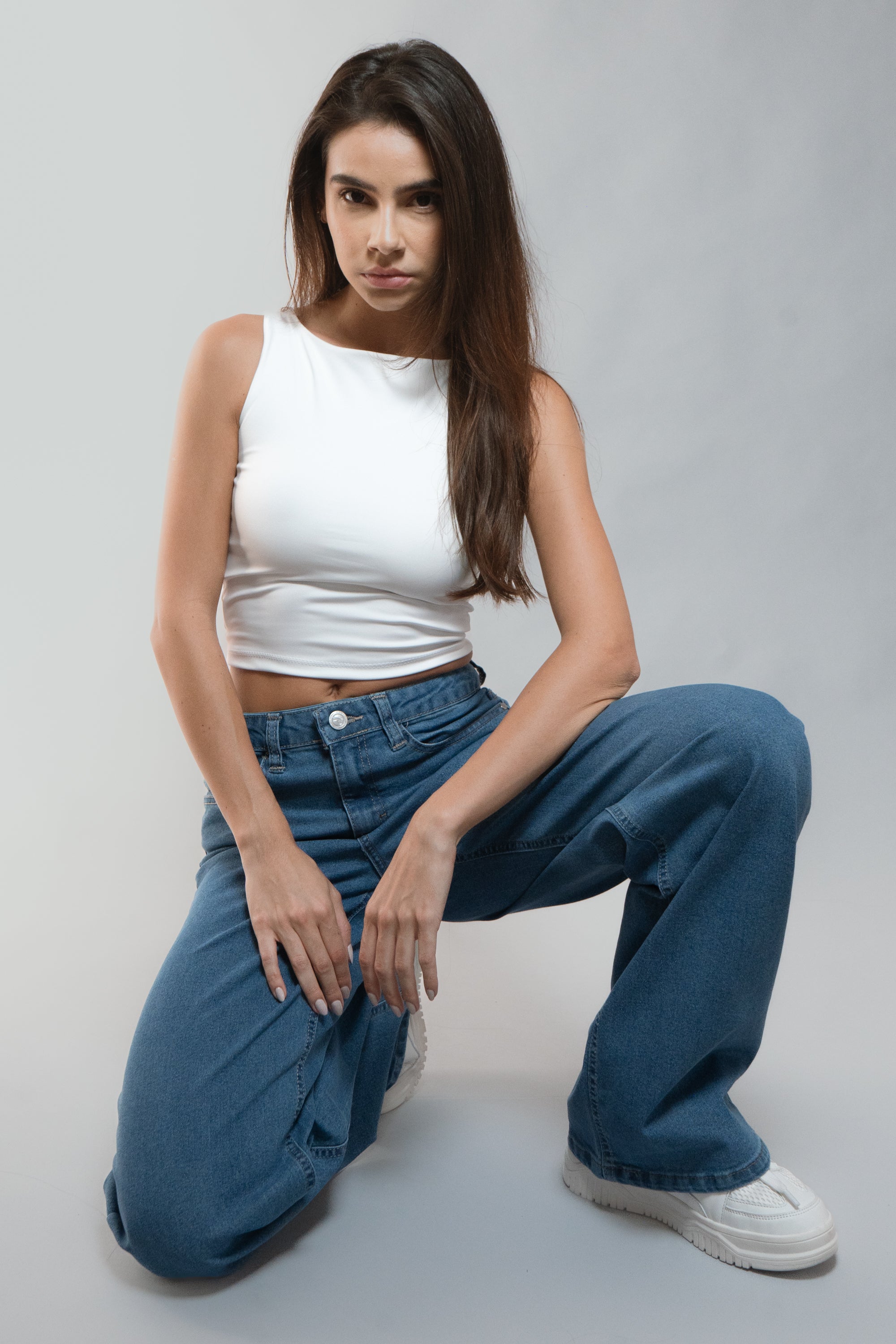 Jeans wide leg amplios