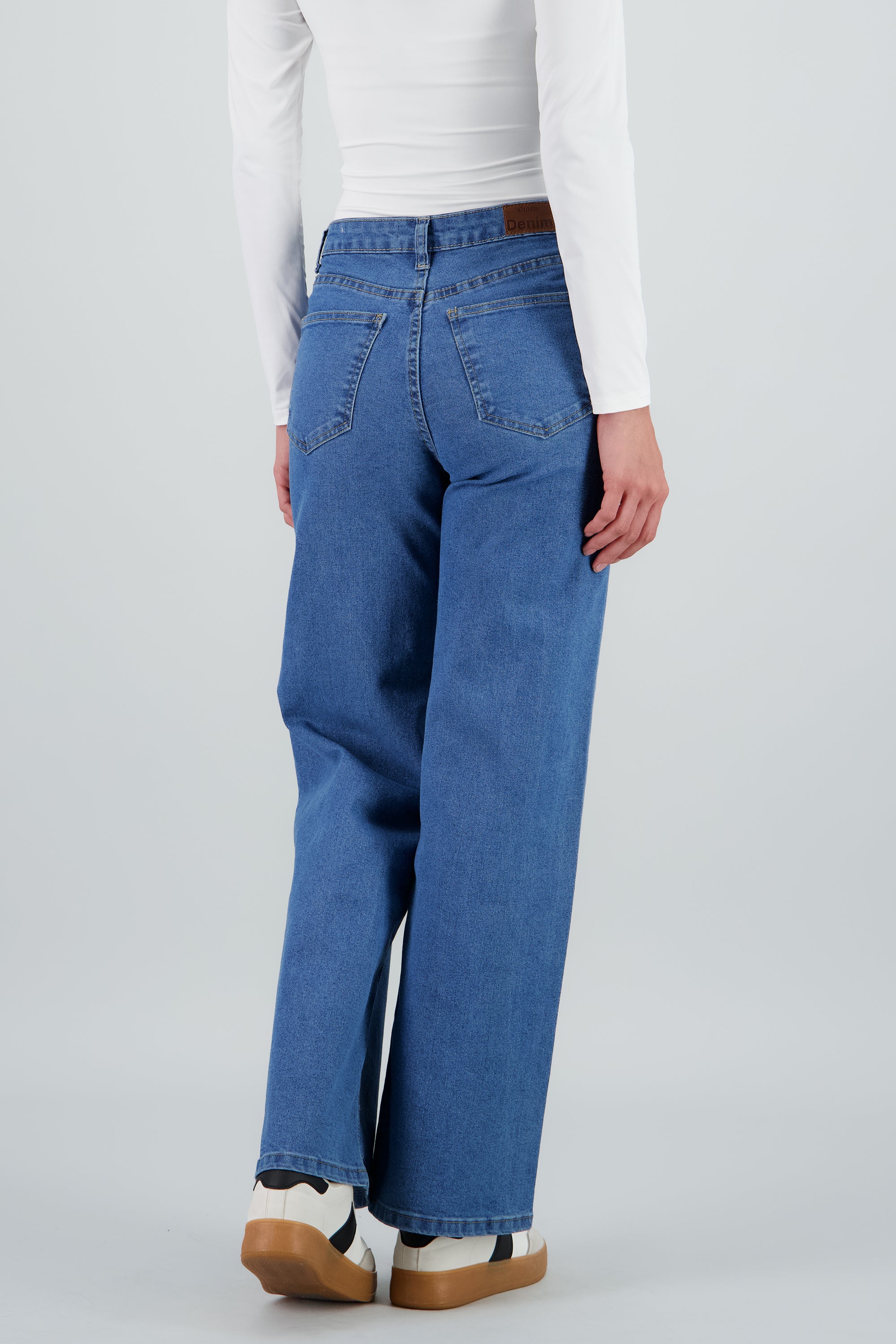 Jeans wide leg amplios STONE MEDIO
