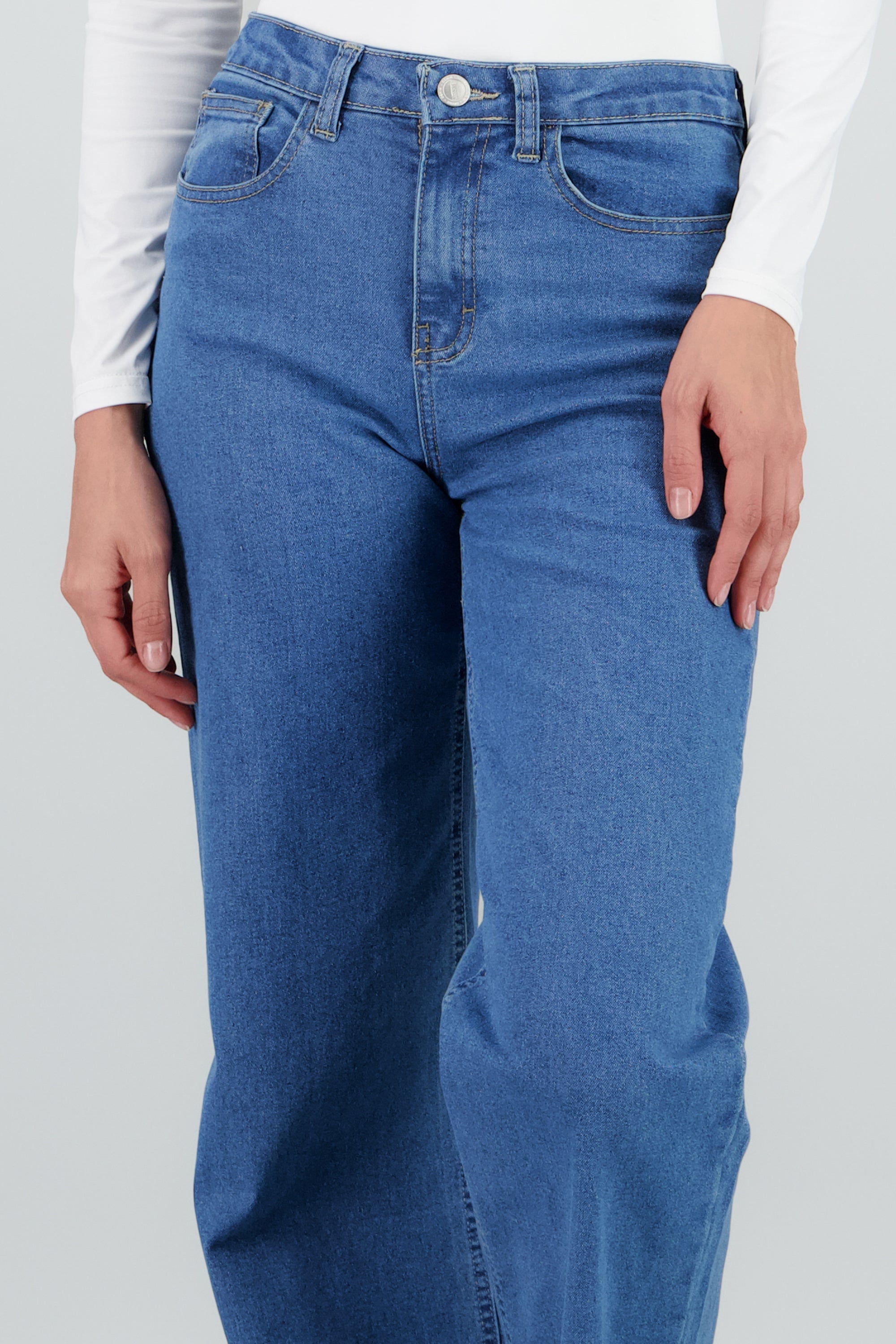 Jeans wide leg amplios STONE MEDIO