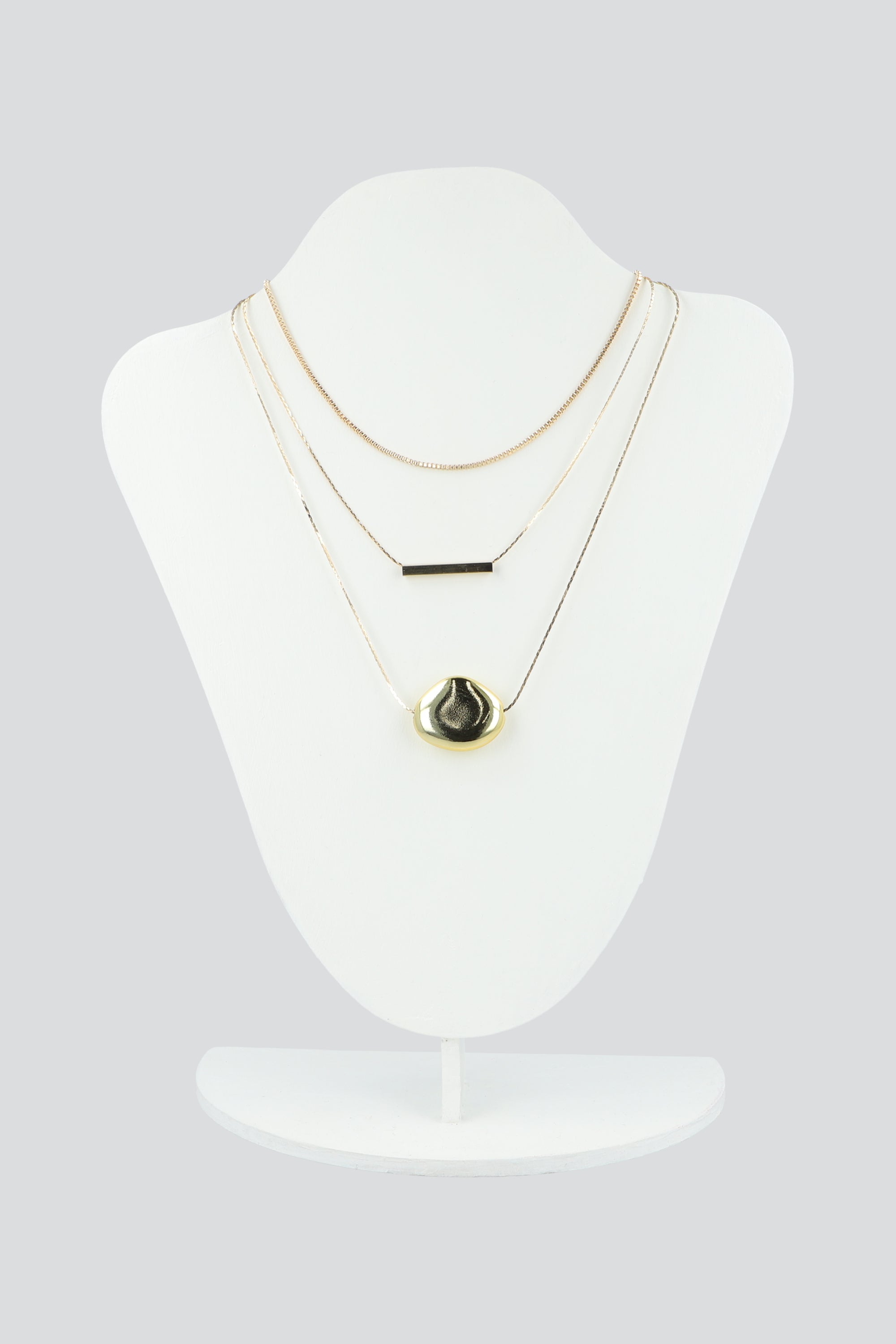 Collar 2 lineas formas metal ORO