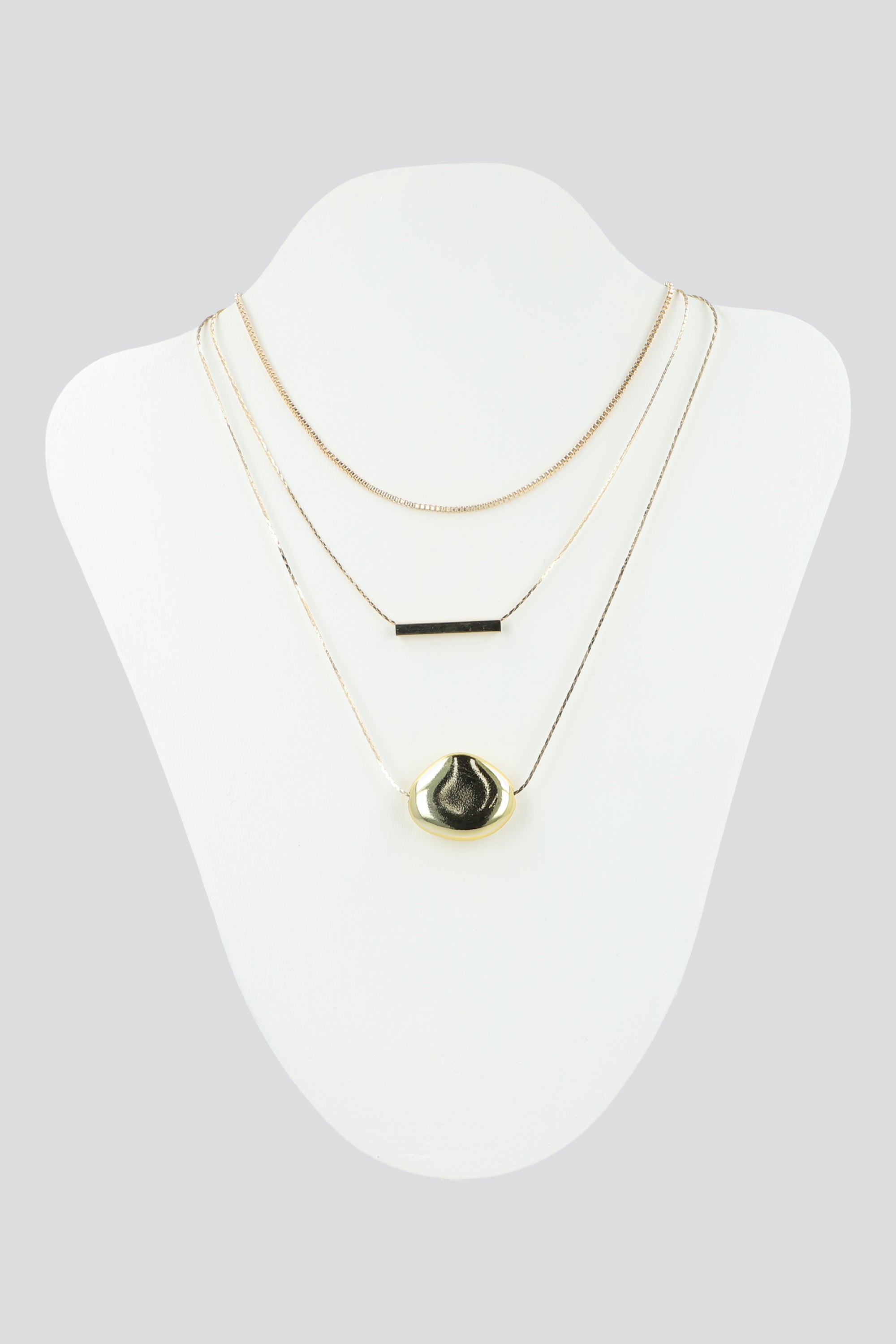 Collar 2 lineas formas metal ORO