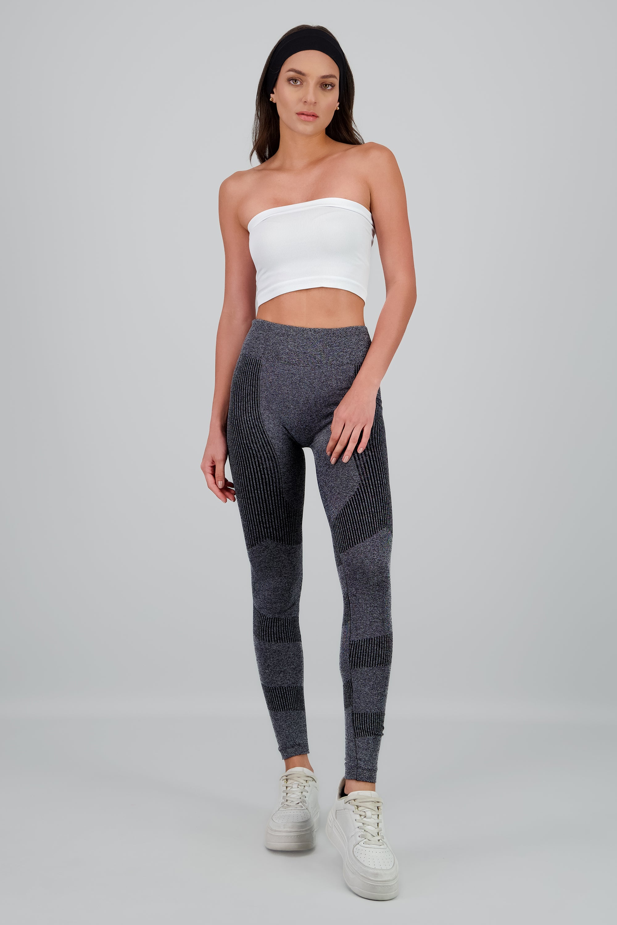 Leggings seamless detalle pretina GRIS