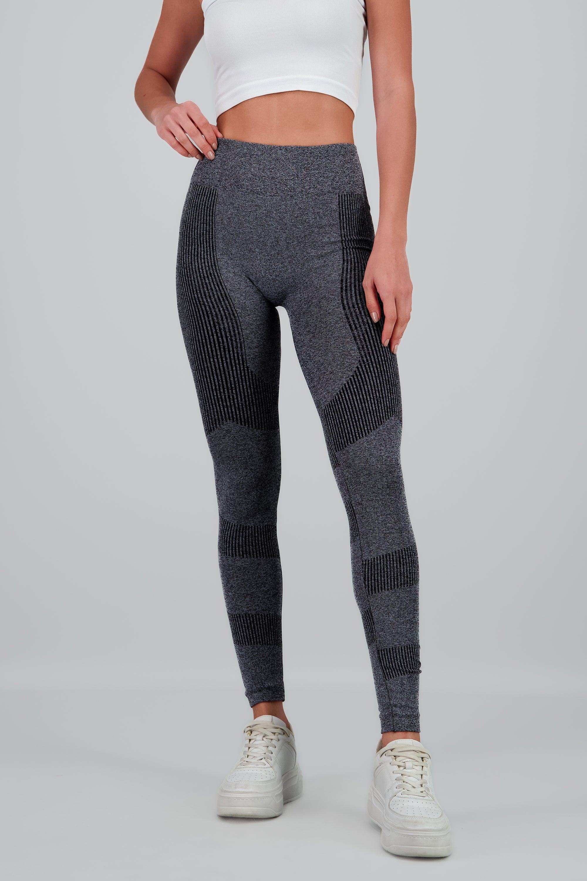 Leggings seamless detalle pretina GRIS