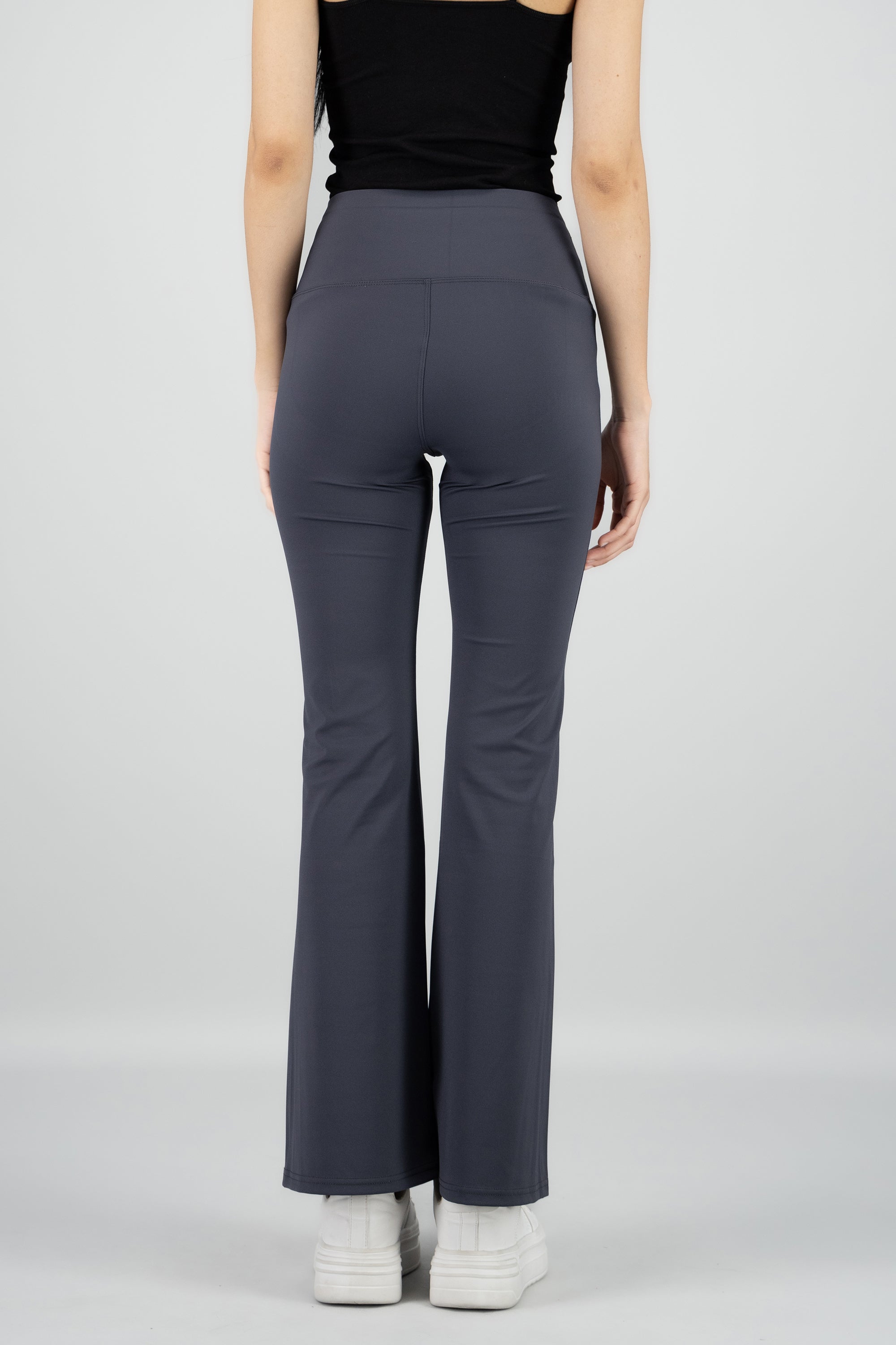 Pantalones suaves flare lisos PETROLEO