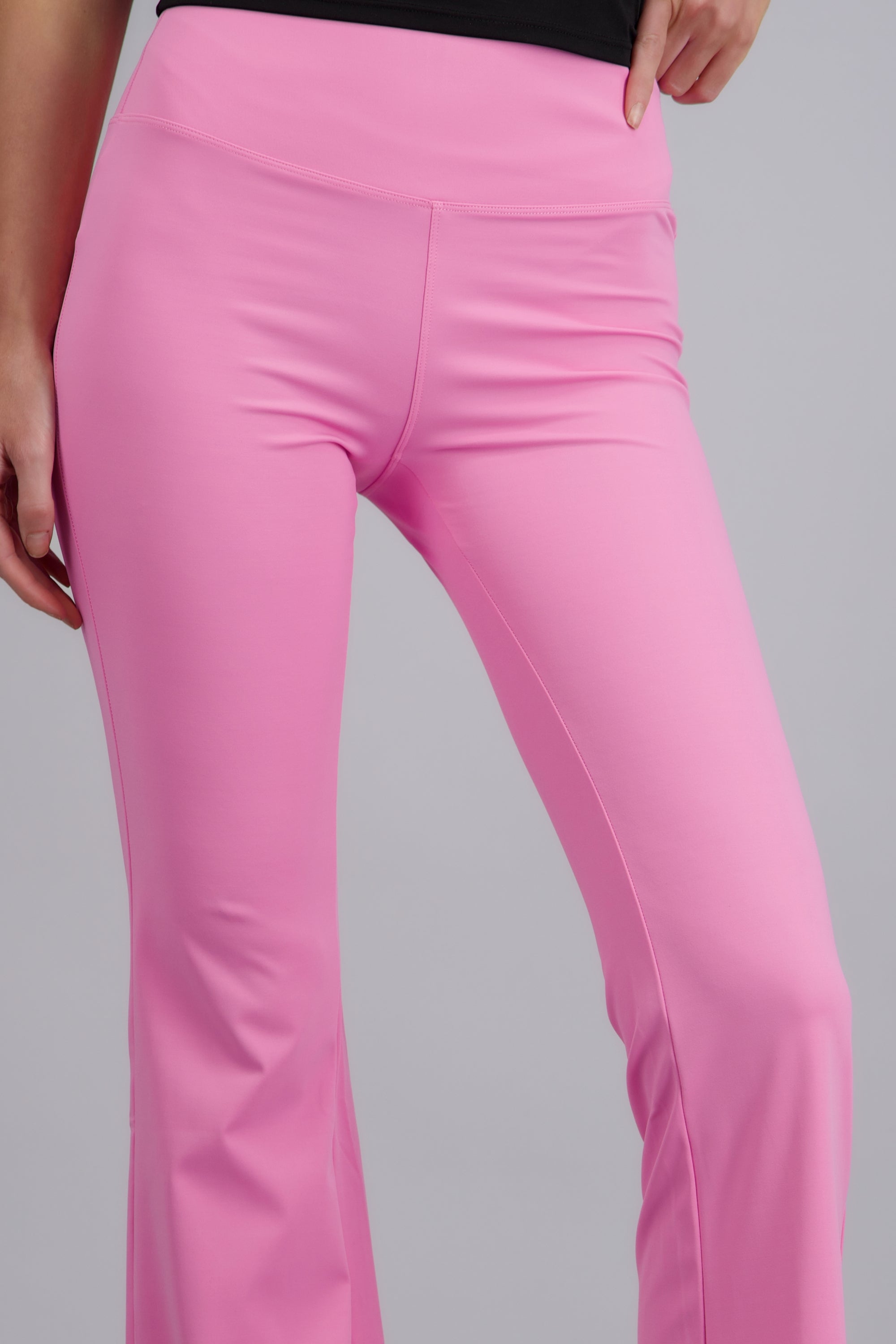 Leggings flare lisos ROSA BRILLANTE