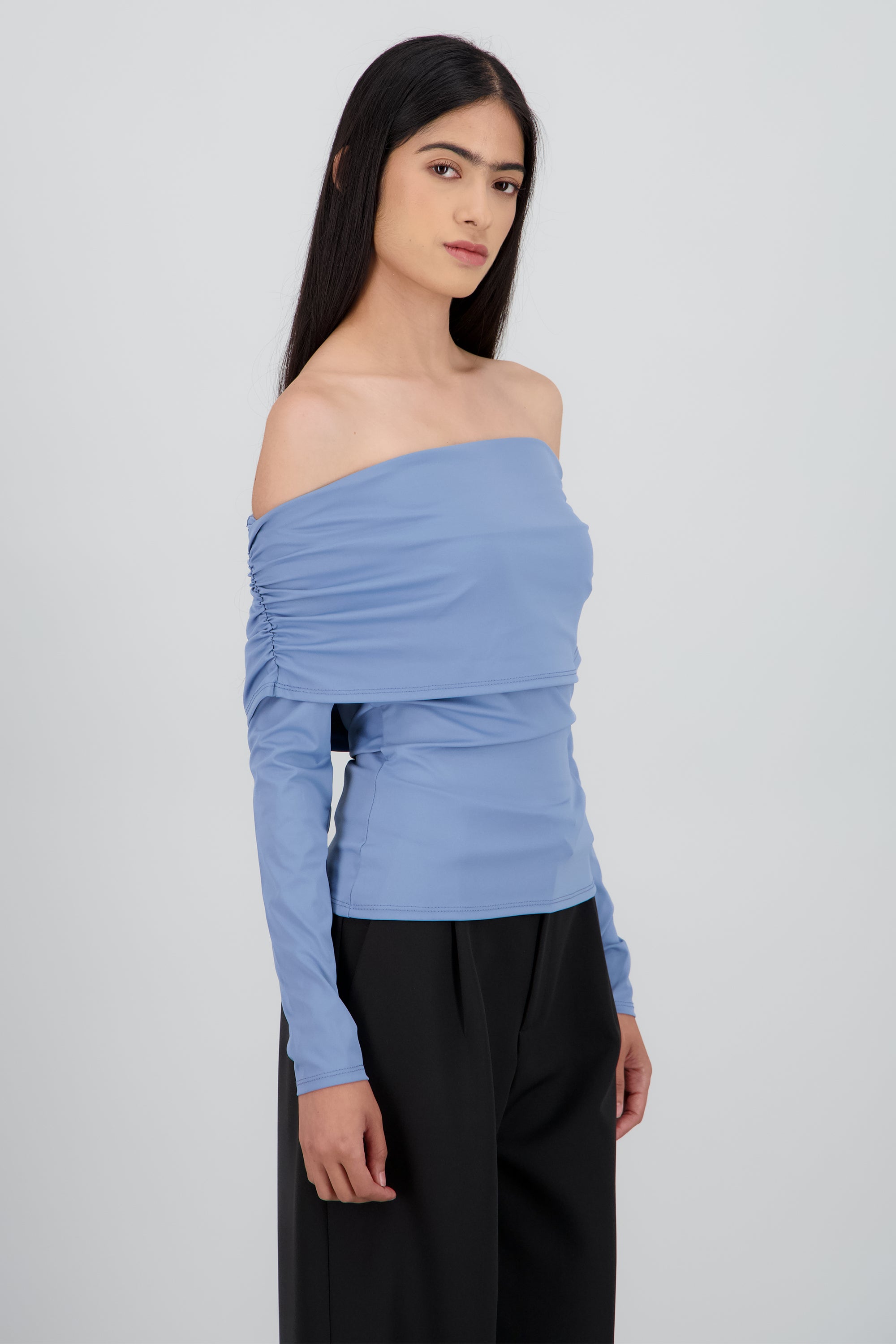 Top m/l doblez plisado Hypsters AZUL CIELO