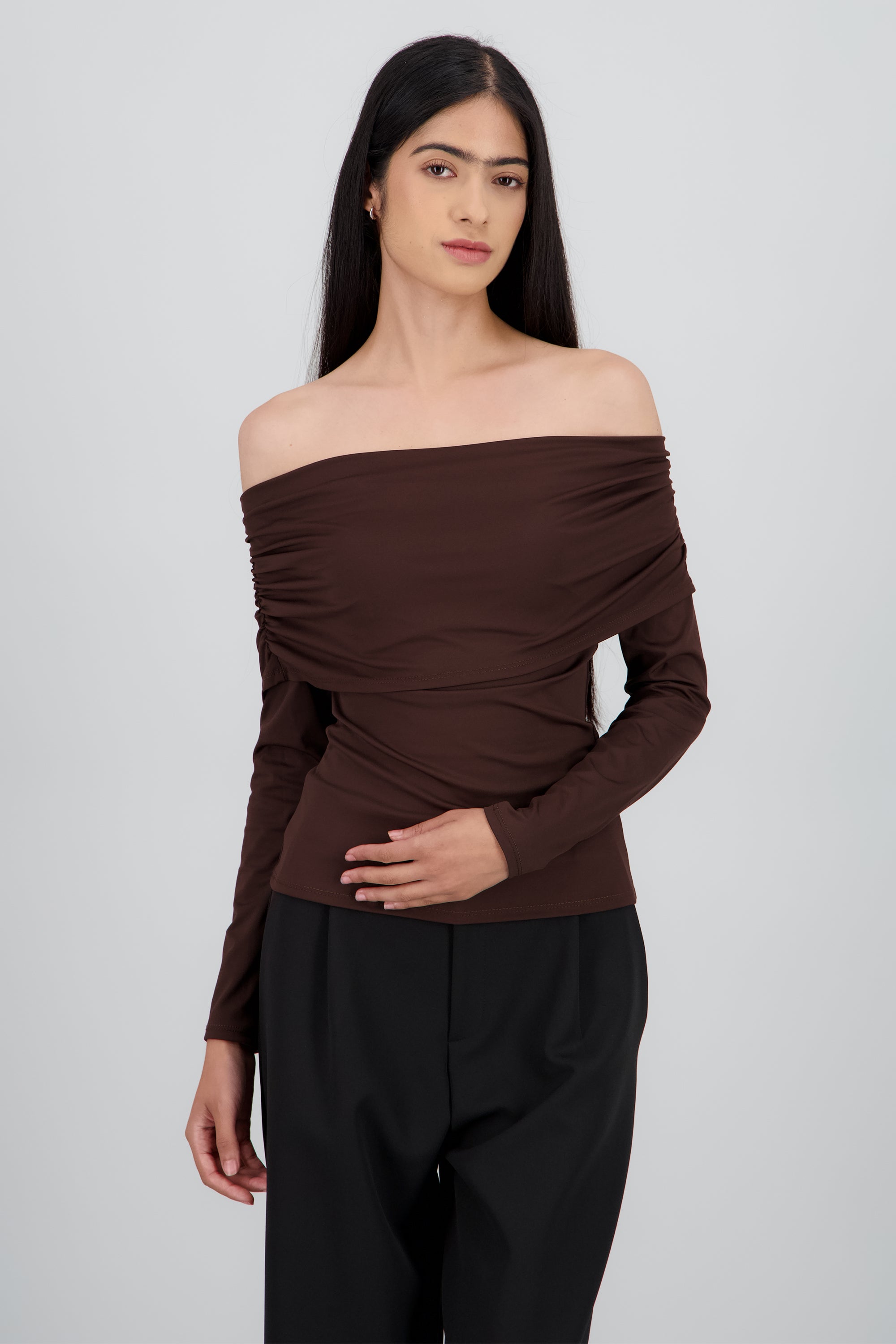 Top m/l doblez plisado Hypsters CHOCOLATE