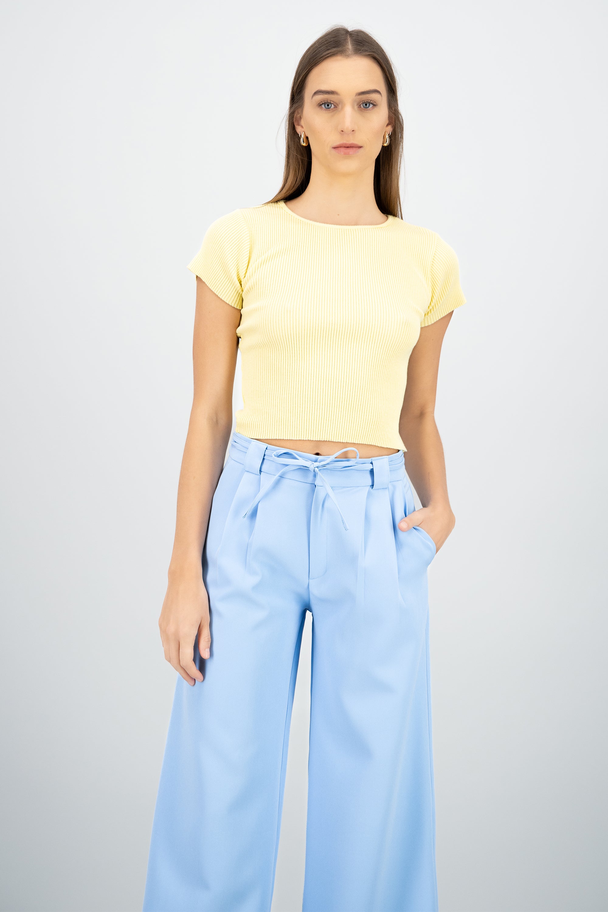 Blusa básica rib m/c Hypsters AMARILLO PASTEL