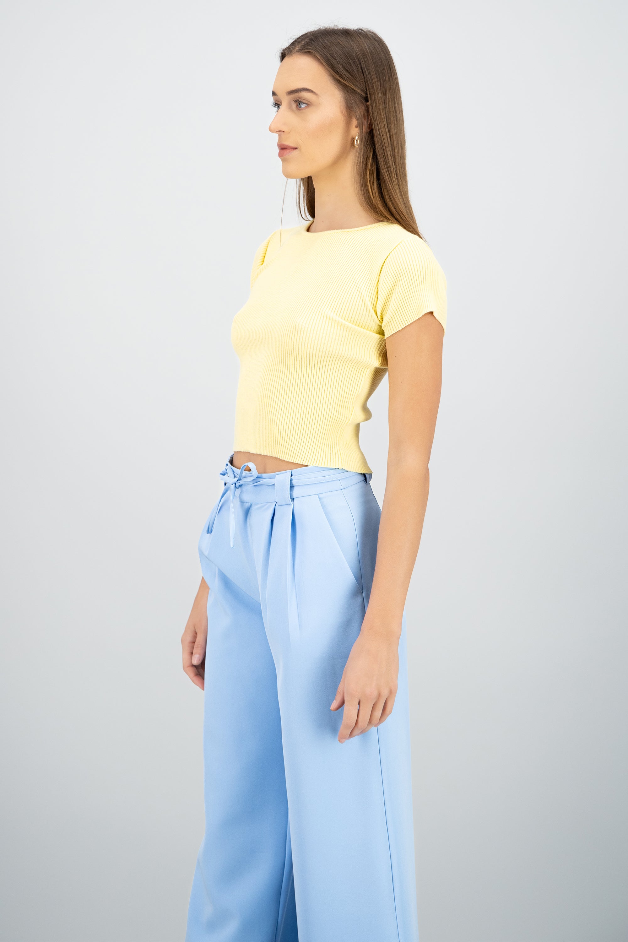 Blusa básica rib m/c Hypsters AMARILLO PASTEL