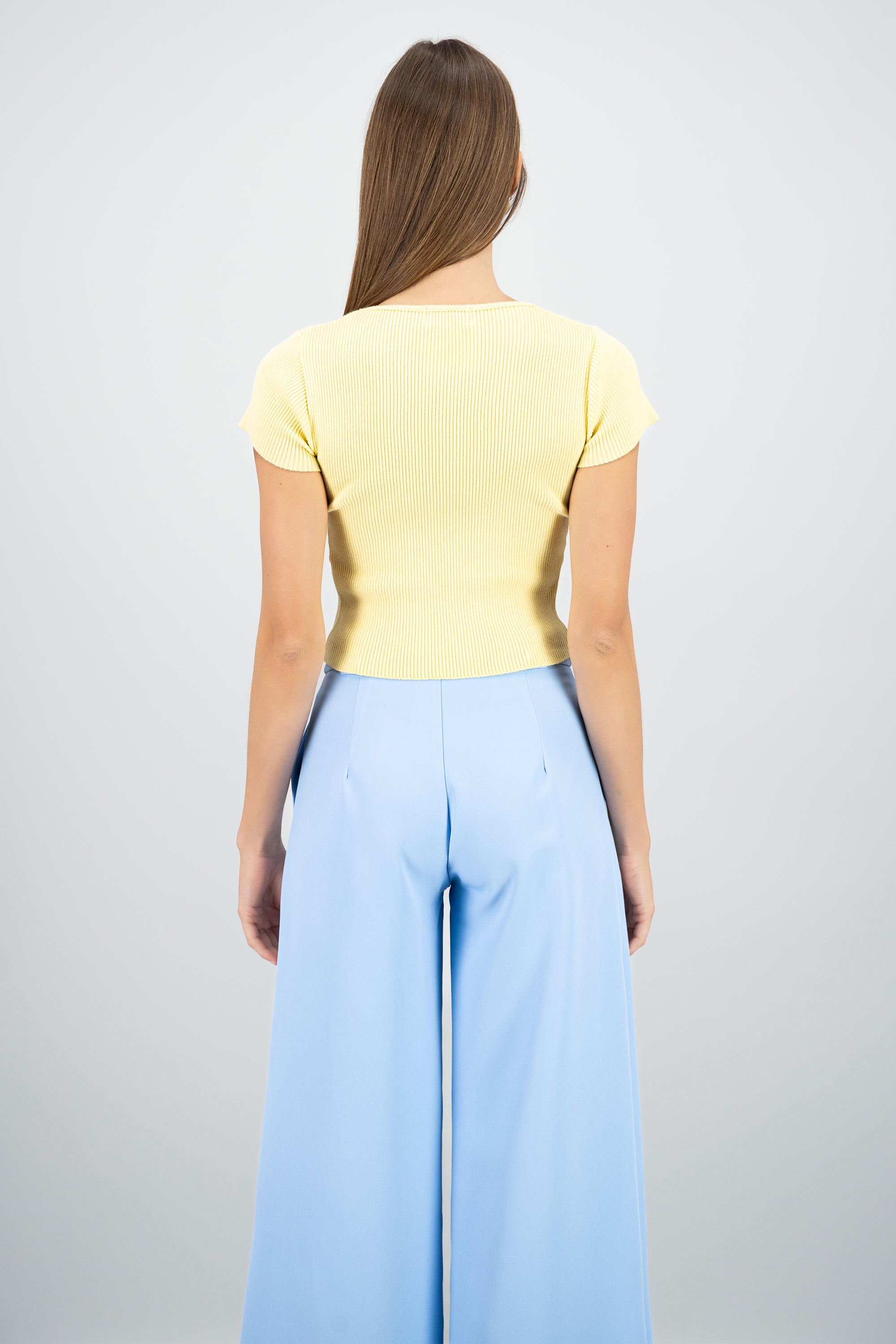 Blusa básica rib m/c Hypsters AMARILLO PASTEL